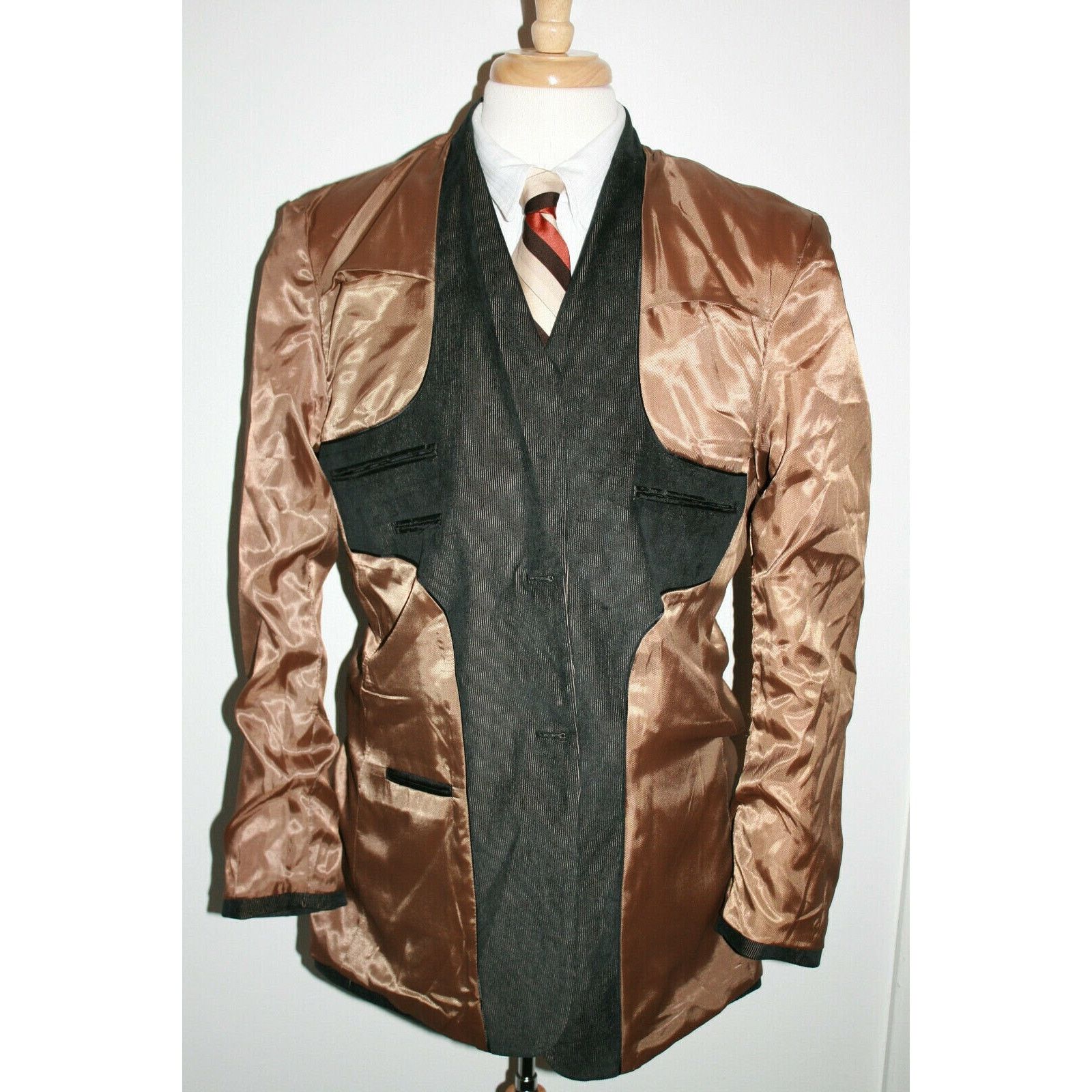 Pronto Uomo 40R Pronto Uomo Mens Blue/Brown Mens Corduroy Blazer Size 40R - 7 Thumbnail