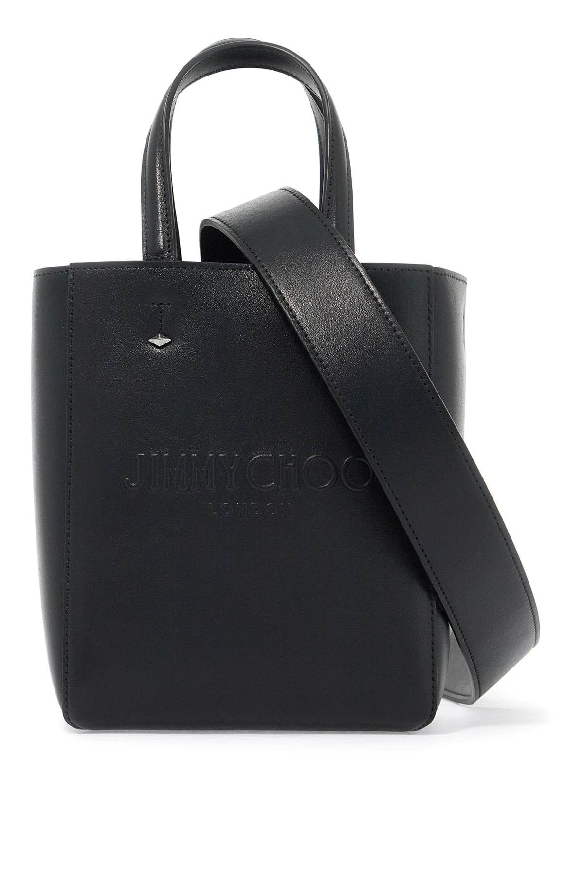 関税込*JIMMY CHOO レニートート スモール LENNY S Lenny N/S L-M|Black/Gunmetal Leather Tote Bag| JIMMY CHOO