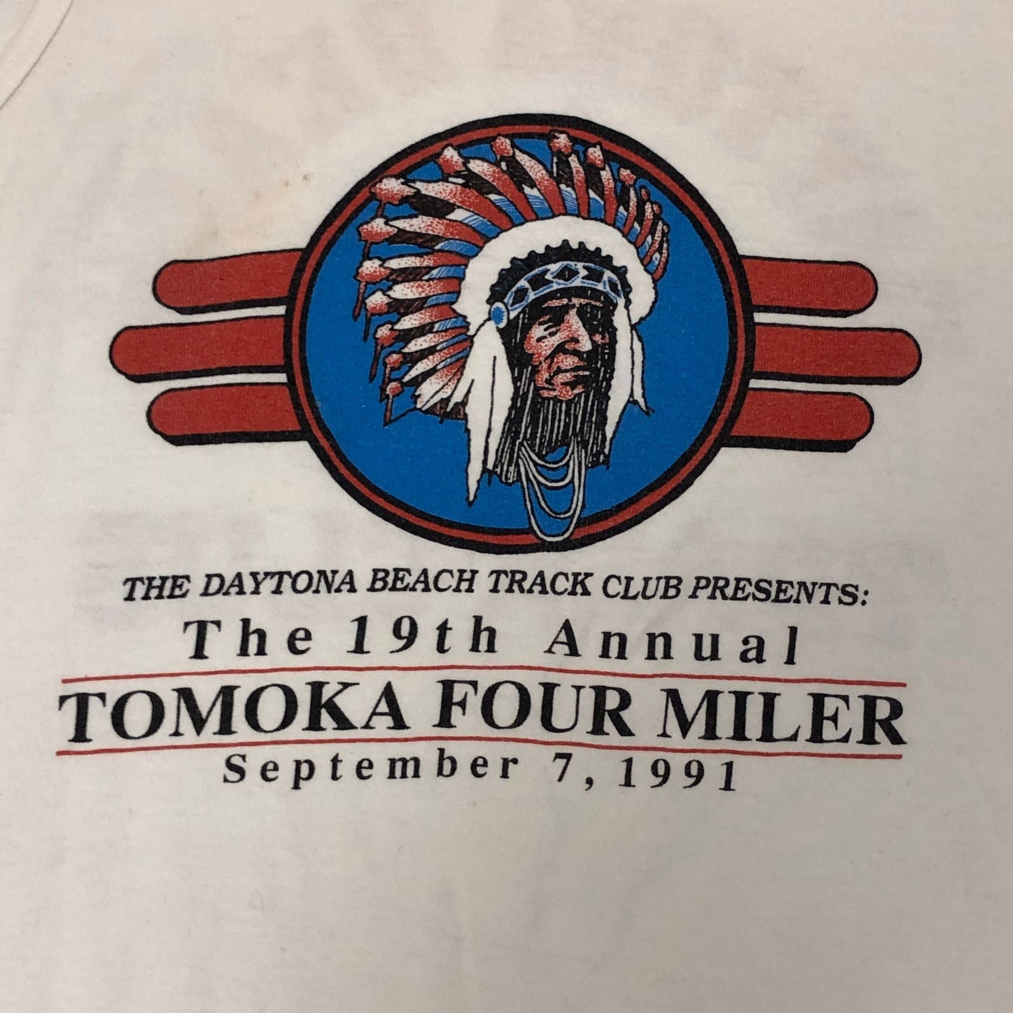 Fruit Of The Loom Vtg DAYTONA Beach 1991 Tomoka Four Miller CHIEF Tank Top Size US L / EU 52-54 / 3 - 5 Thumbnail