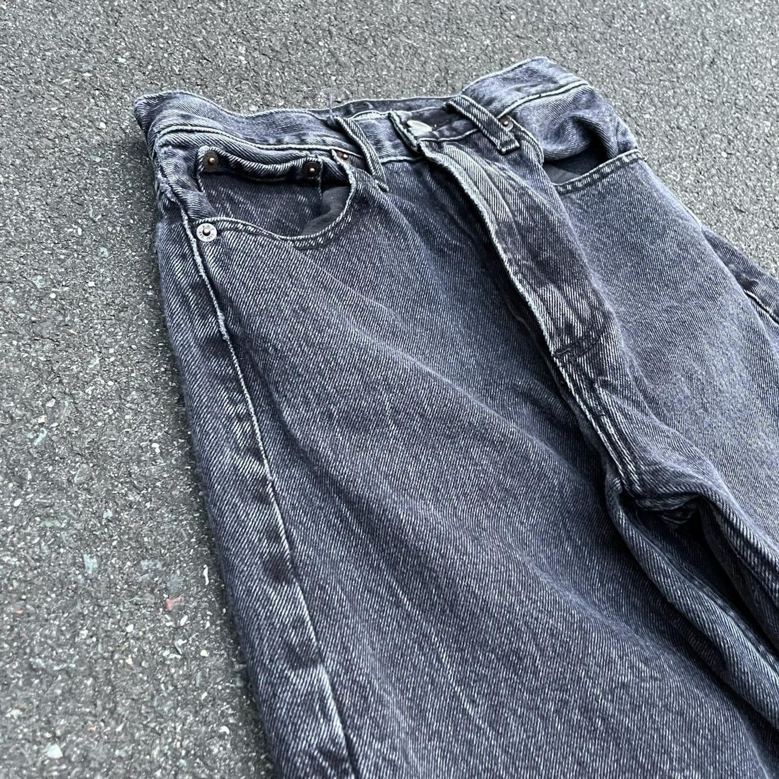 Abercrombie & Fitch × JNCO 2000s vintage rare baggy wide leg faded black abercrombie je Size 24" / US 00 / IT 34 - 2 Thumbnail