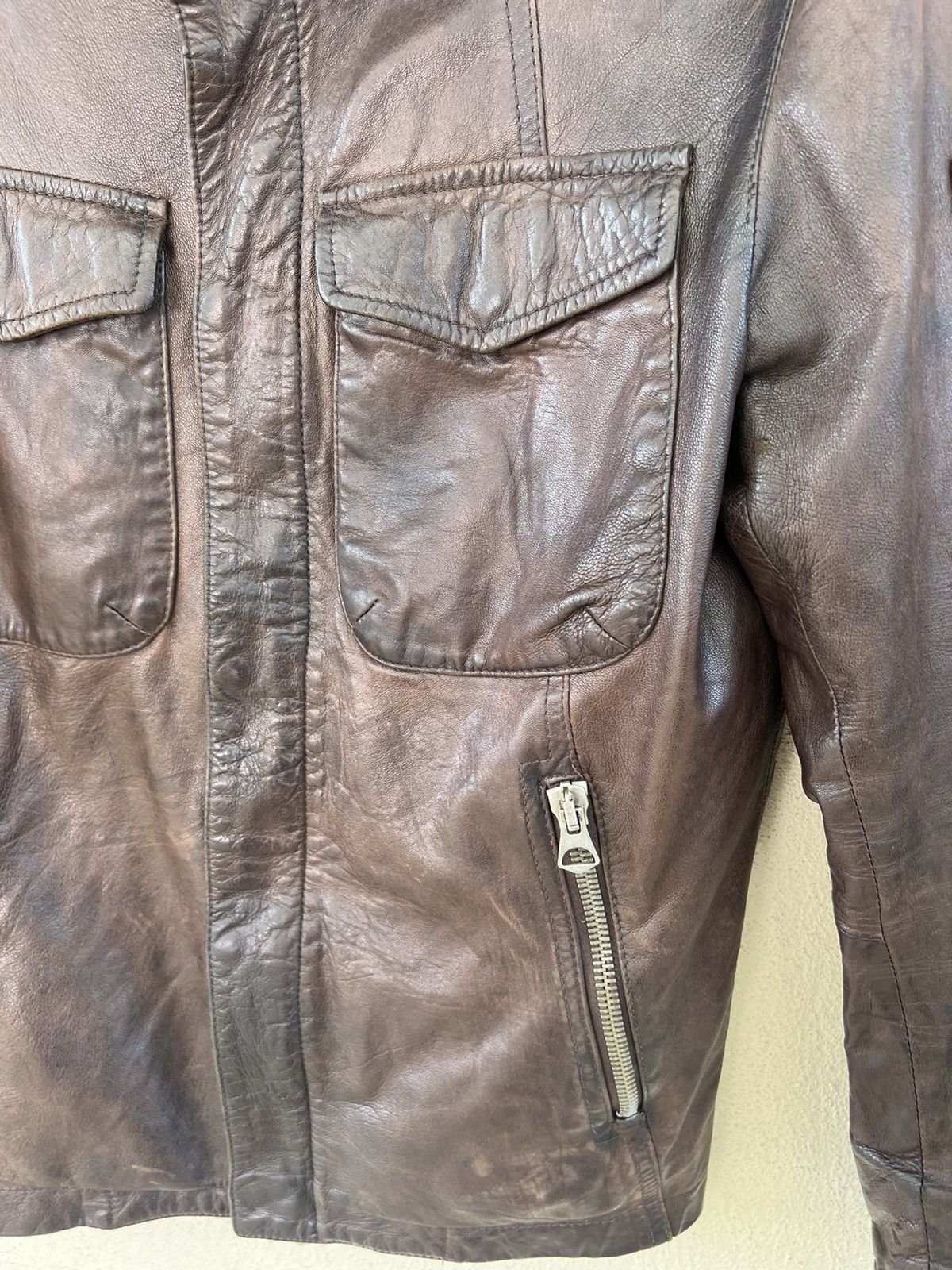Lamborghini Vintage Tonino Lamborghini Patina Dark Brown Leather Jacket Size US M / EU 48-50 / 2 - 12 Thumbnail
