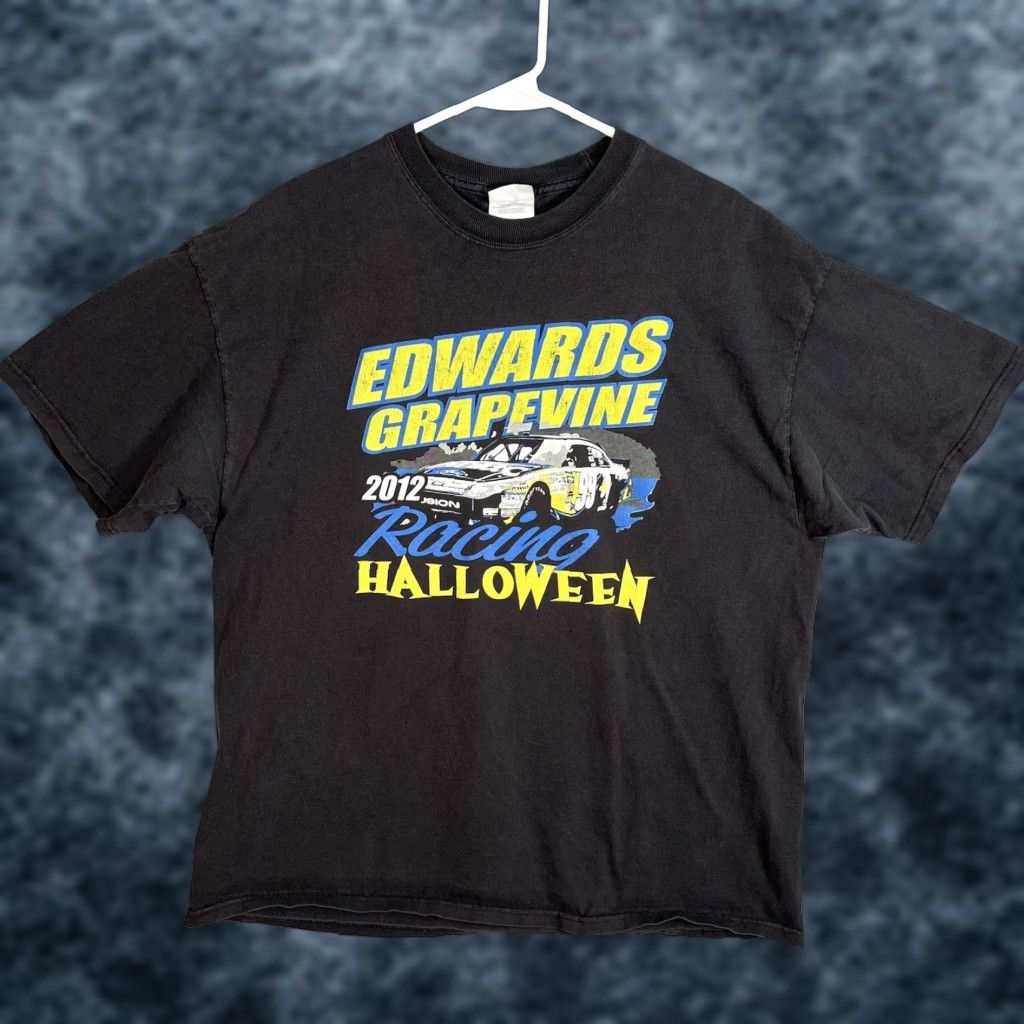 Port & Company VINTAGE 2012 Edwards Grapevine Racing Halloween T Shirt Adult XL Black Mens Shirt Size US XL / EU 56 / 4 - 1 Thumbnail
