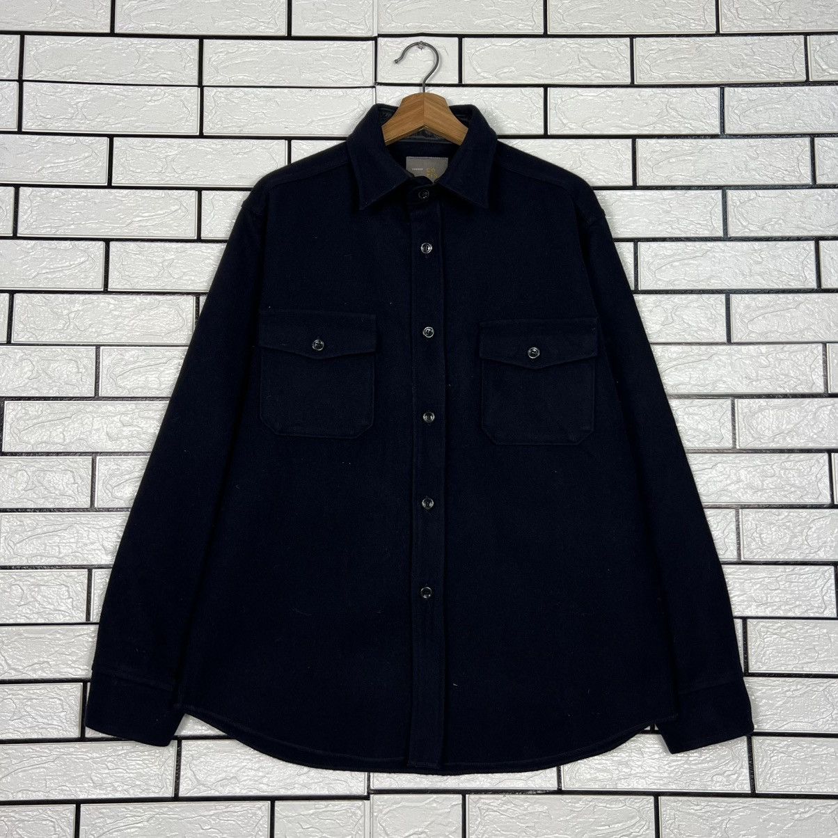 Japanese Brand CORISCO Double Pocket Wool Flannel Jacket #4125-C187 Size US L / EU 52-54 / 3 - 1 Thumbnail