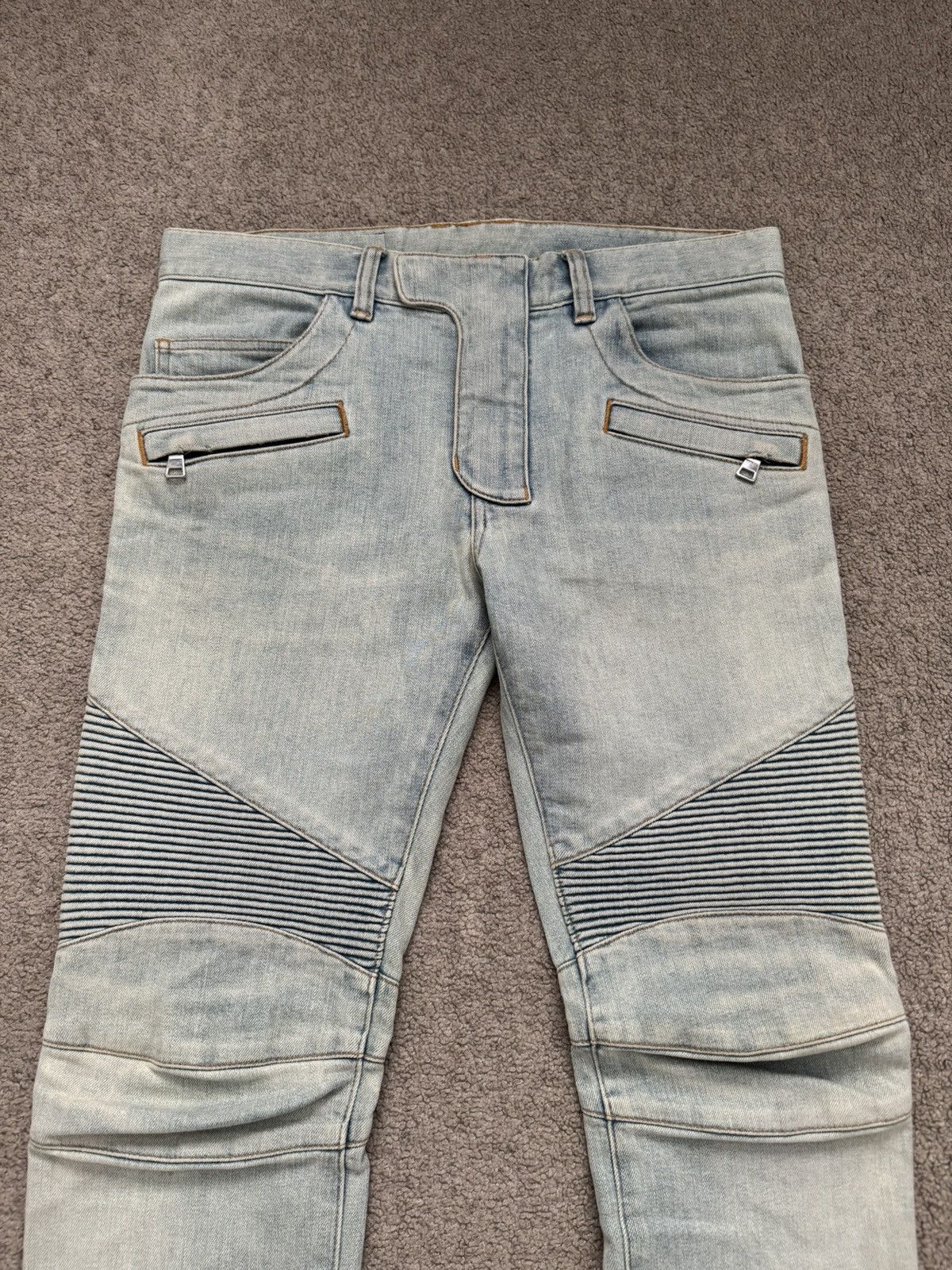 Balmain SS16 Balmain Olivier Rousteing Zip Biker Denim Jeans Size US 30 / EU 46 - 2 Thumbnail