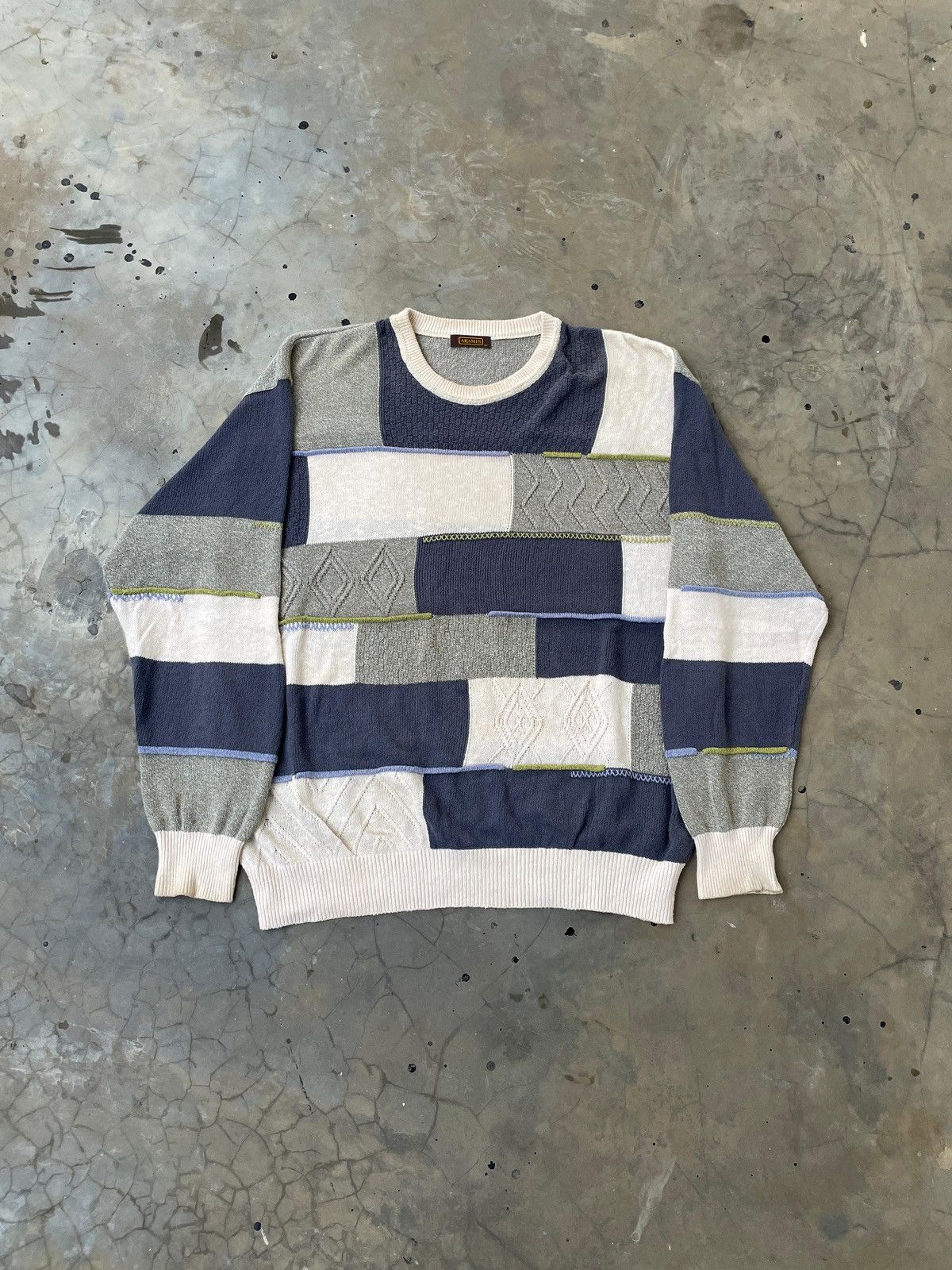 Japanese Brand Vintage Aramis Knit Sweater Crewneck Jakcet Size US L / EU 52-54 / 3 - 1 Thumbnail