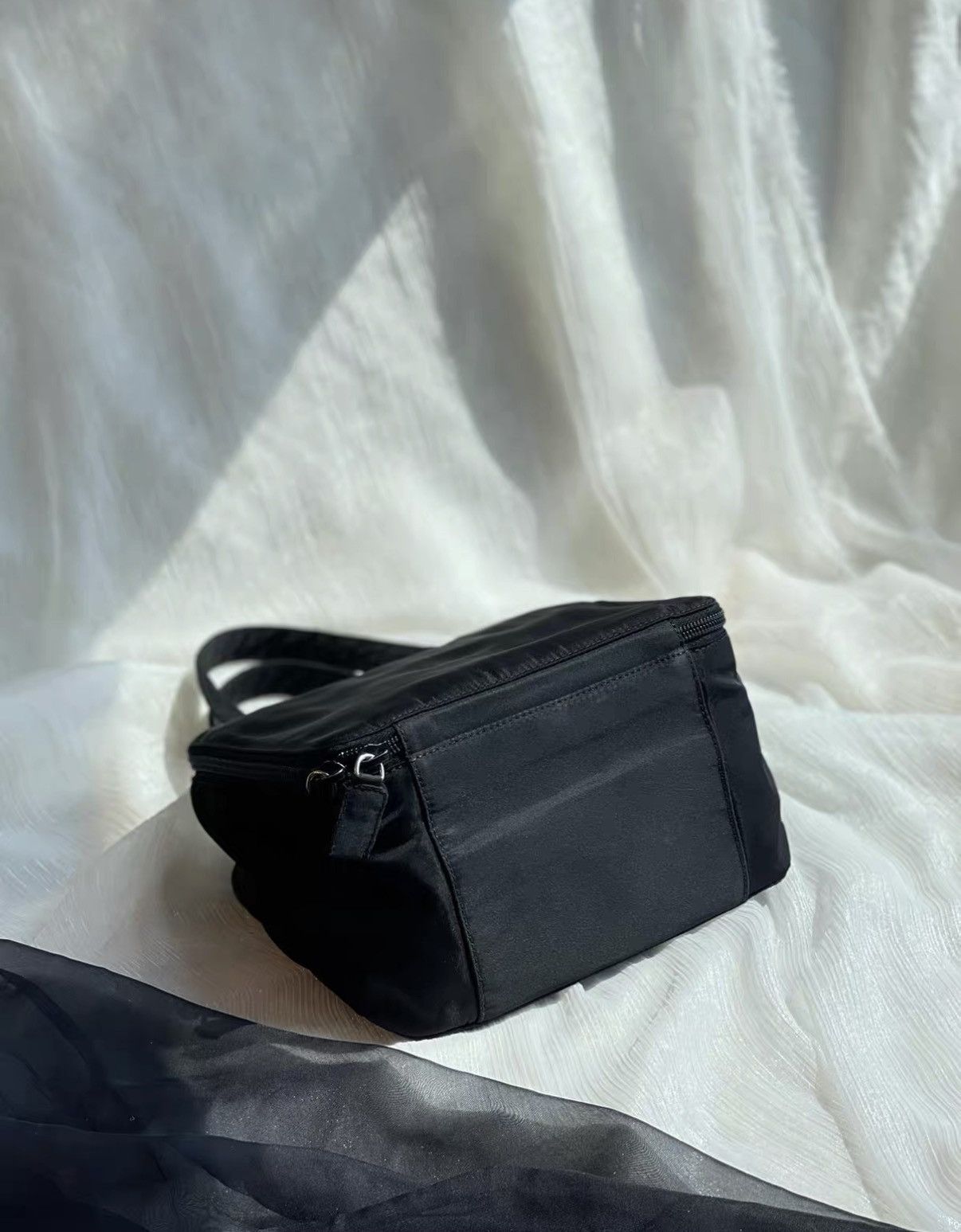 Prada Prada Mini Black & Silver Nylon Tofu Handbag J36 Size ONE SIZE - 6 Thumbnail