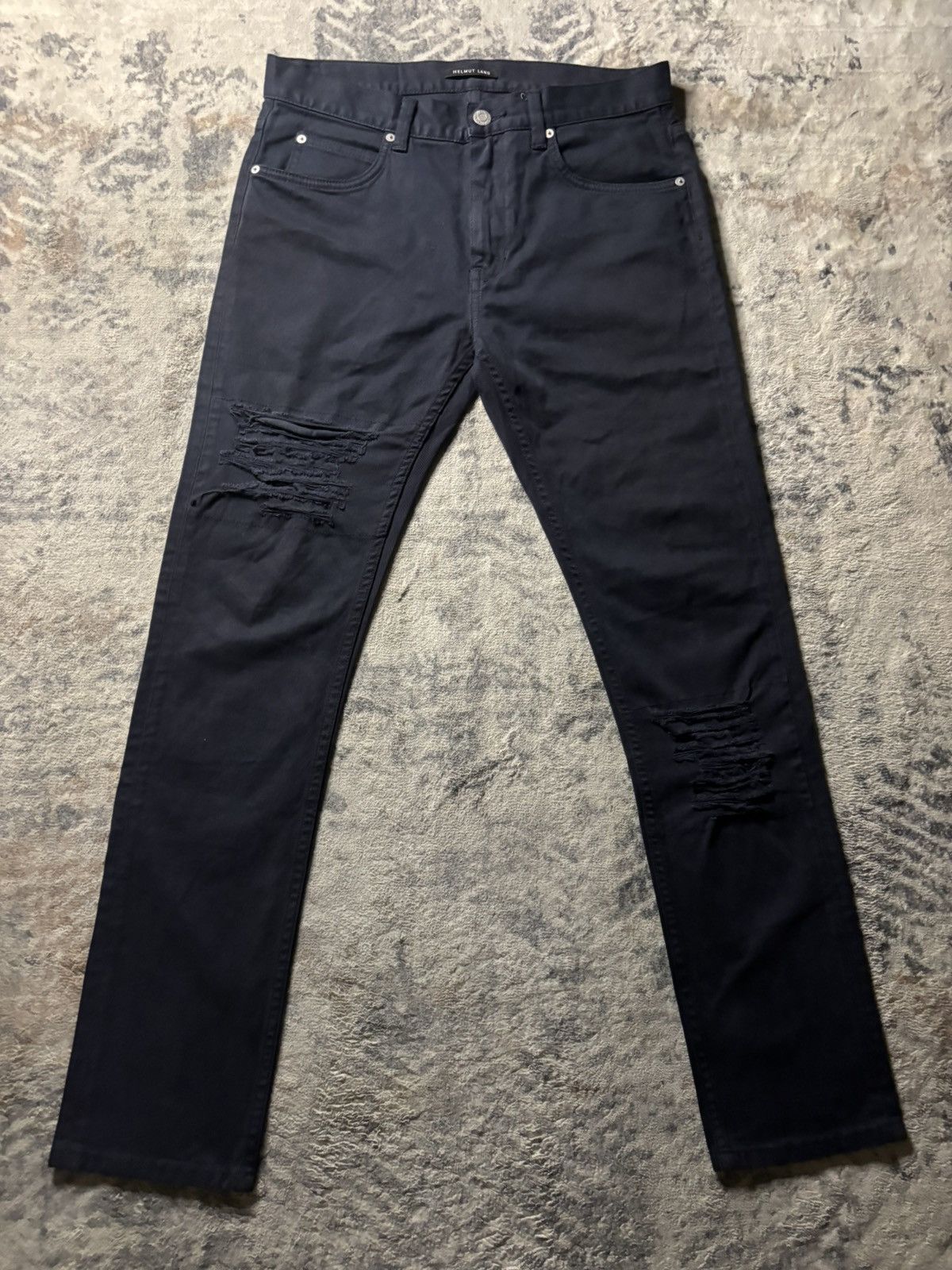Helmut Lang 03ss Helmut Lang Rubber Tire Print Denim Pants | Grailed