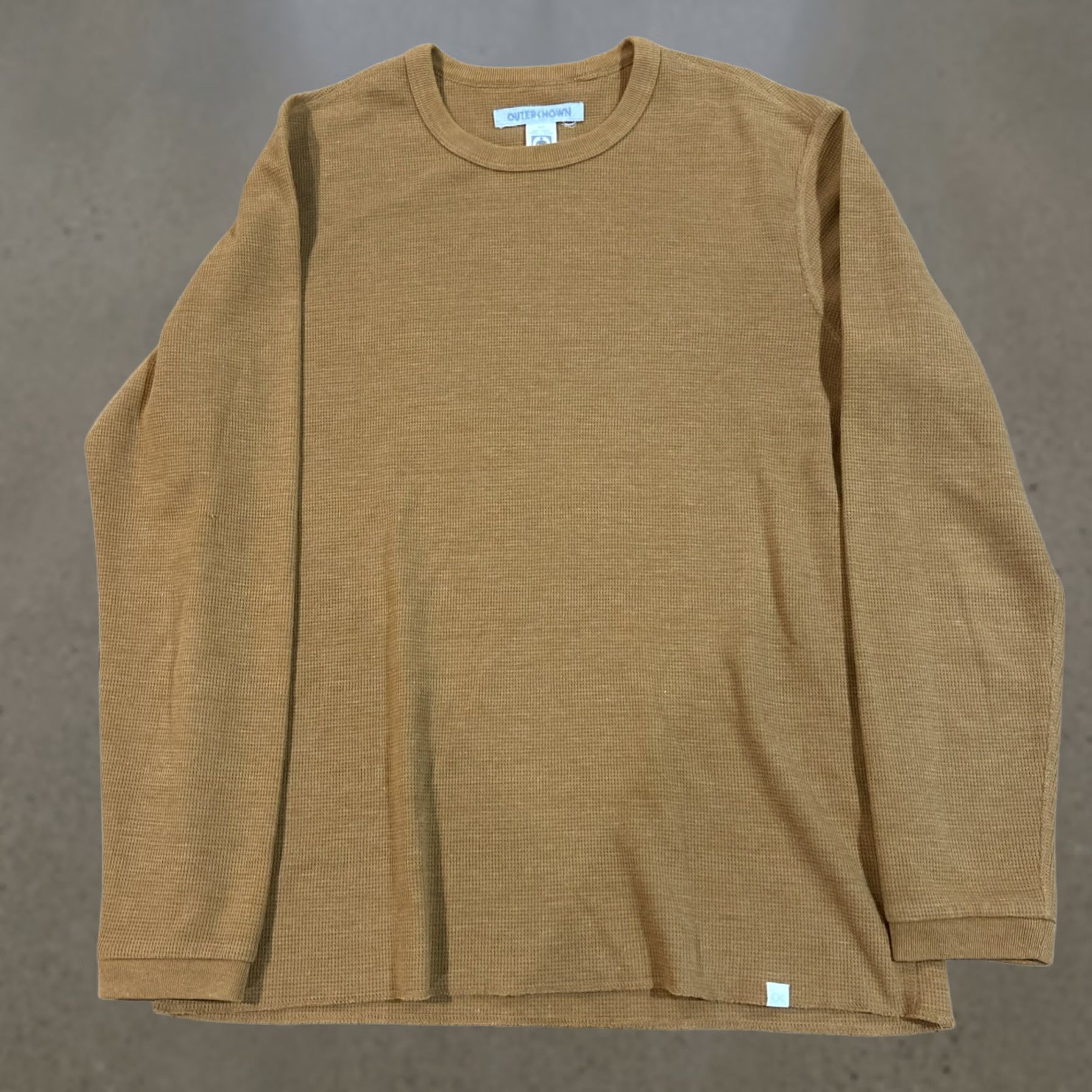 Outerknown Outerknown Shirt Mens S Orange Thermal Waffle Knit Long Sleeve Outdoor T-Shirt Mens Size US S / EU 44-46 / 1 - 1 Thumbnail