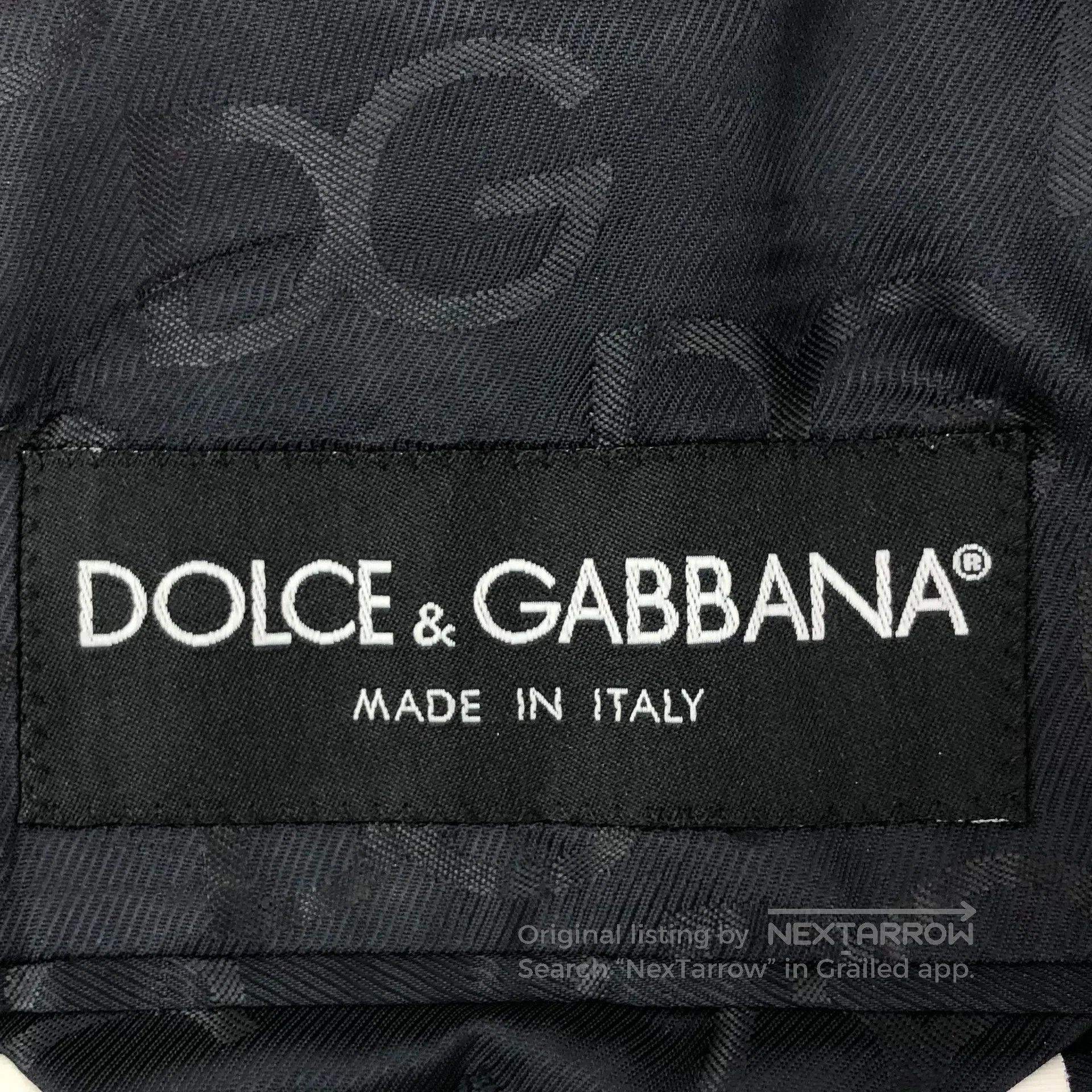 Dolce & Gabbana Dolce Gabbana Black Vertical Stripe Wool Reversible Collar Size US M / EU 48-50 / 2 - 6 Thumbnail