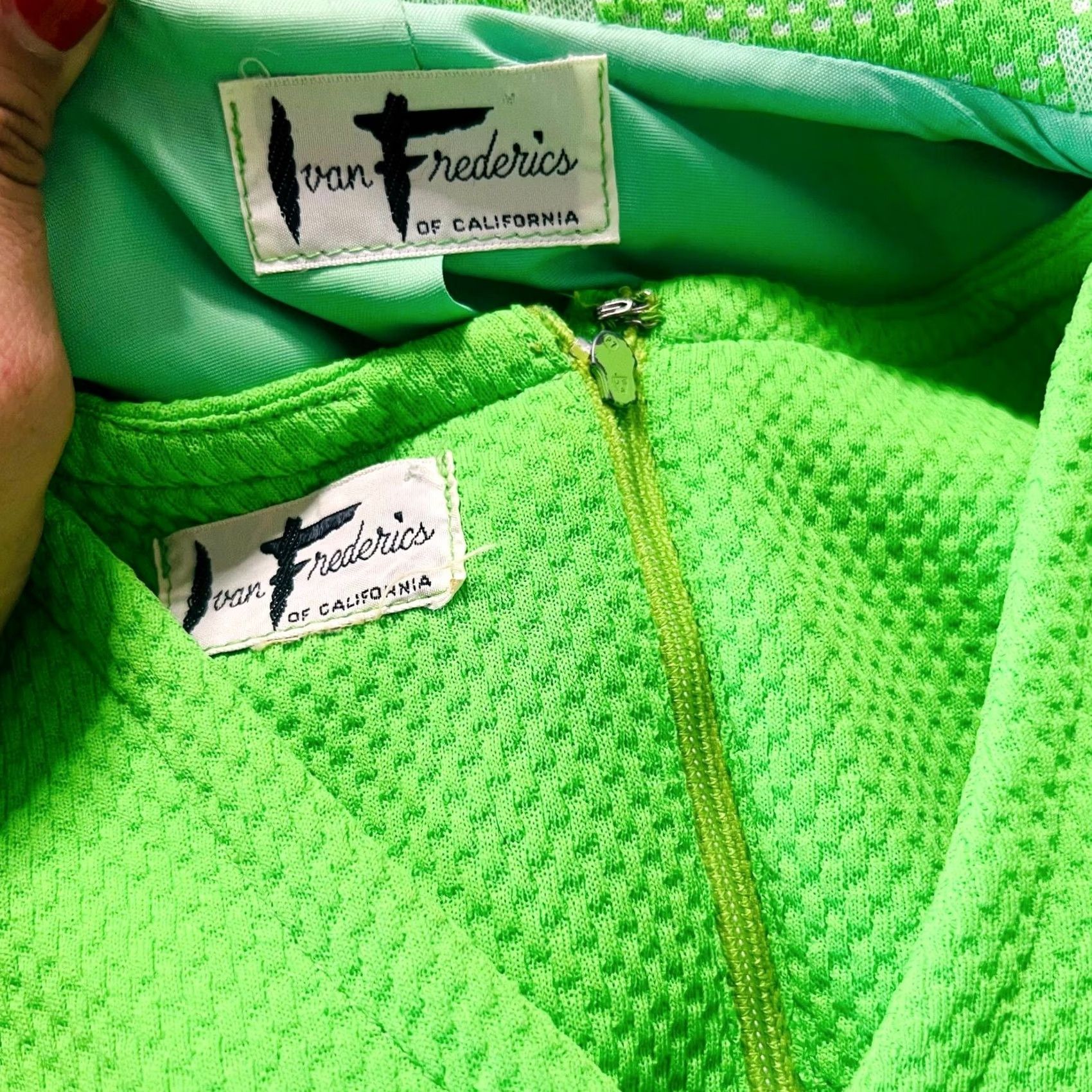 Vintage VINTAGE True Vintage Ivan Fredericks California Lime Green Neon Retro Dress Plaid Jacket Set Belt M Women Short A-Line Green 90s Retro Boys? Womens Size M / US 6-8 / IT 42-44 - 3 Thumbnail