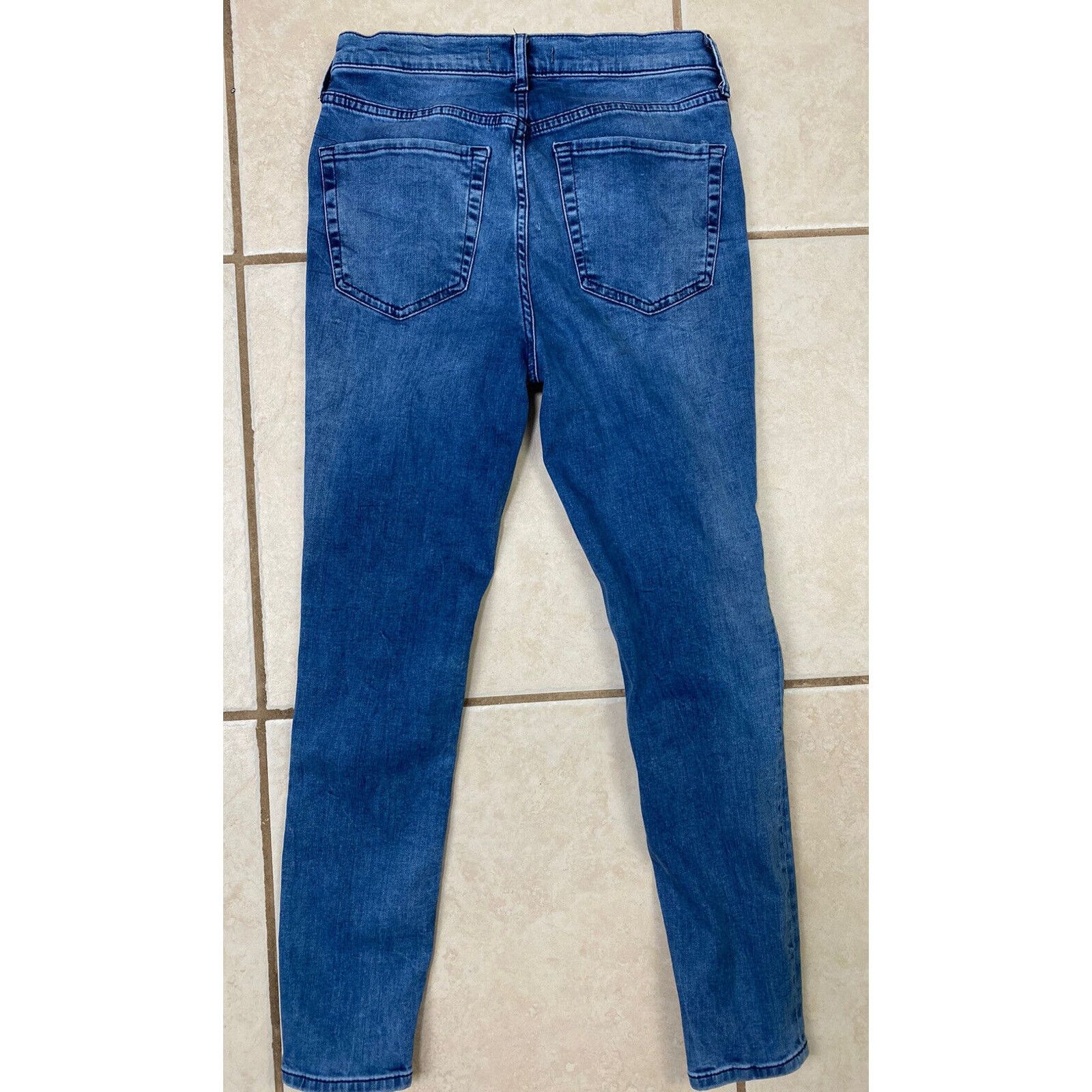Free People Free People 29 Regular Distressed Stretch Blue Denim Jeans Size 29" - 5 Thumbnail