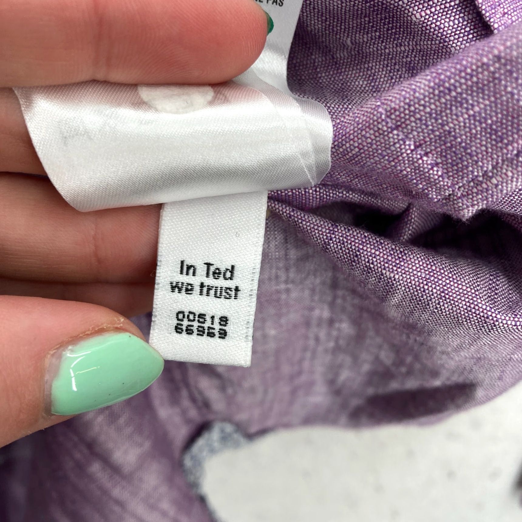 Ted Baker Ted Baker London Button Front Shirt Mens Sz 4 Purple Linen Contrast Cuff Roll Up Shirt Size US S / EU 44-46 / 1 - 7 Thumbnail