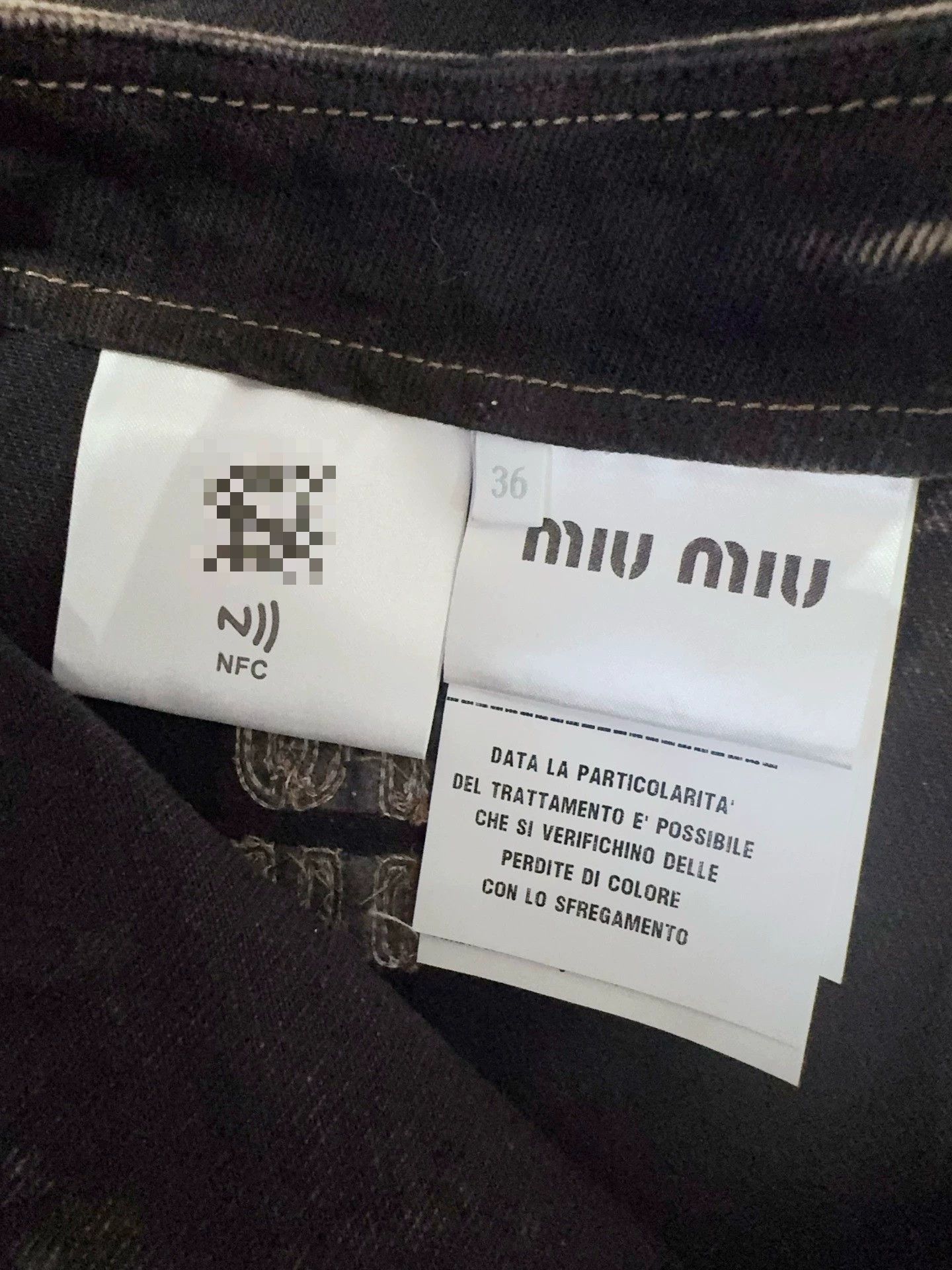 Miu Miu MIUMIU Distressed TieDye Black/Gray Denim Skirt36 Size 25" / US 0 / IT 36 - 5 Thumbnail