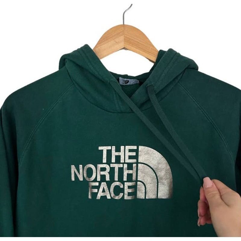 The North Face The North Face Green Gold Spell Out Hoodie Sz L Size L / US 10 / IT 46 - 2 Thumbnail