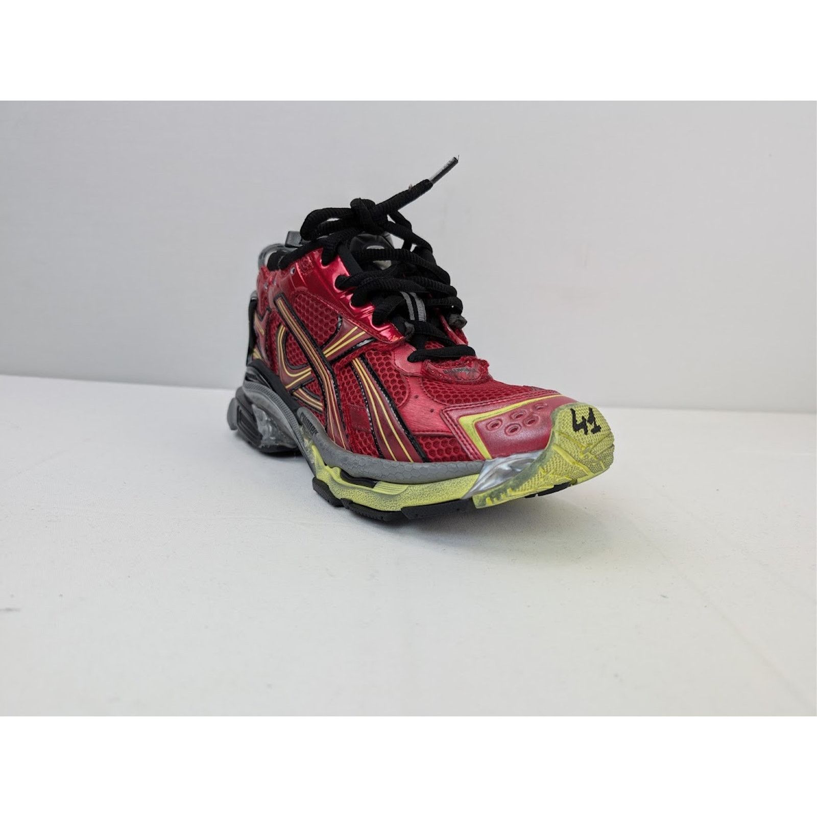 Balenciaga o1rshd1 Mesh Rubber Runner in Red/Yellow/Grey/Black Size US 10 / EU 43 - 2 Thumbnail