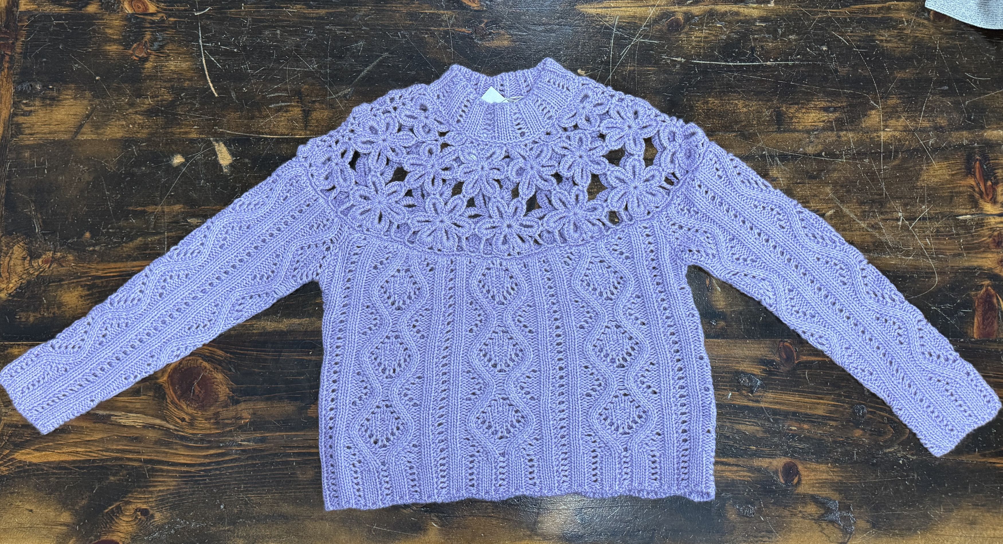 Marie Oliver Lilac Crochet Sweater Size S / US 4 / IT 40 - 2 Thumbnail