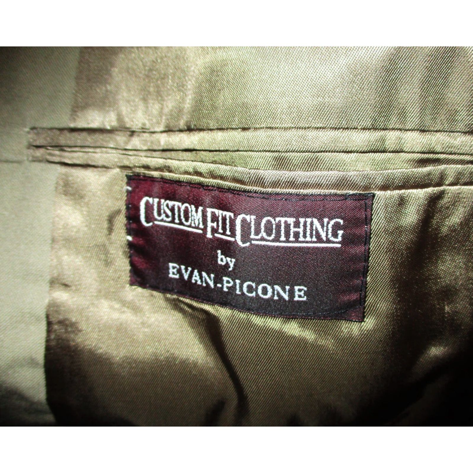 Evan Picone VINTAGE Evan Picone Tan Wool 2 Piece Suit Men's 44 Long 38X32 Brown Solid 2pc Size 44R - 7 Thumbnail