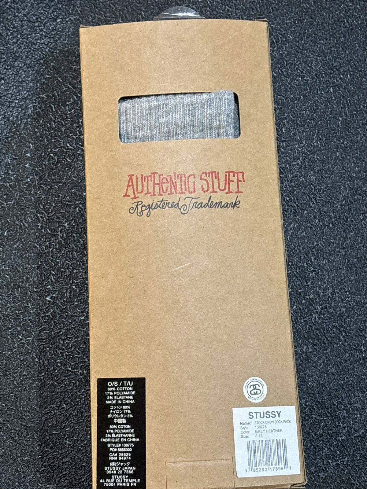 Stussy Stussy SOCKS CREW CALF HI SKATE - 3 PACK Grey Heather Size ONE SIZE - 1 Thumbnail