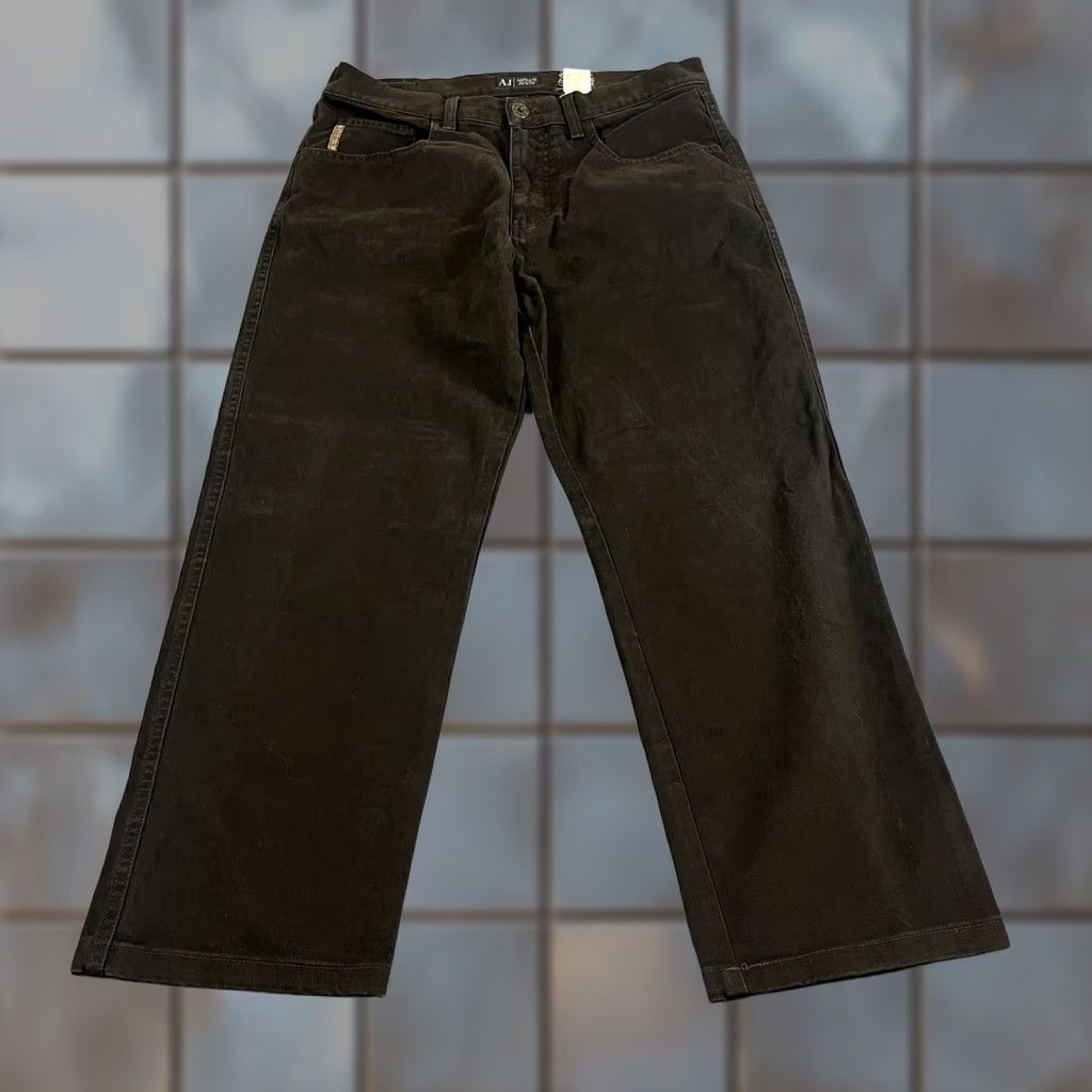 Vintage Armani Jeans Jeans Regular Straight 34 28 Short Dark Black Stretch Comfort Fit GA Mens Size US 34 / EU 50 - 1 Thumbnail