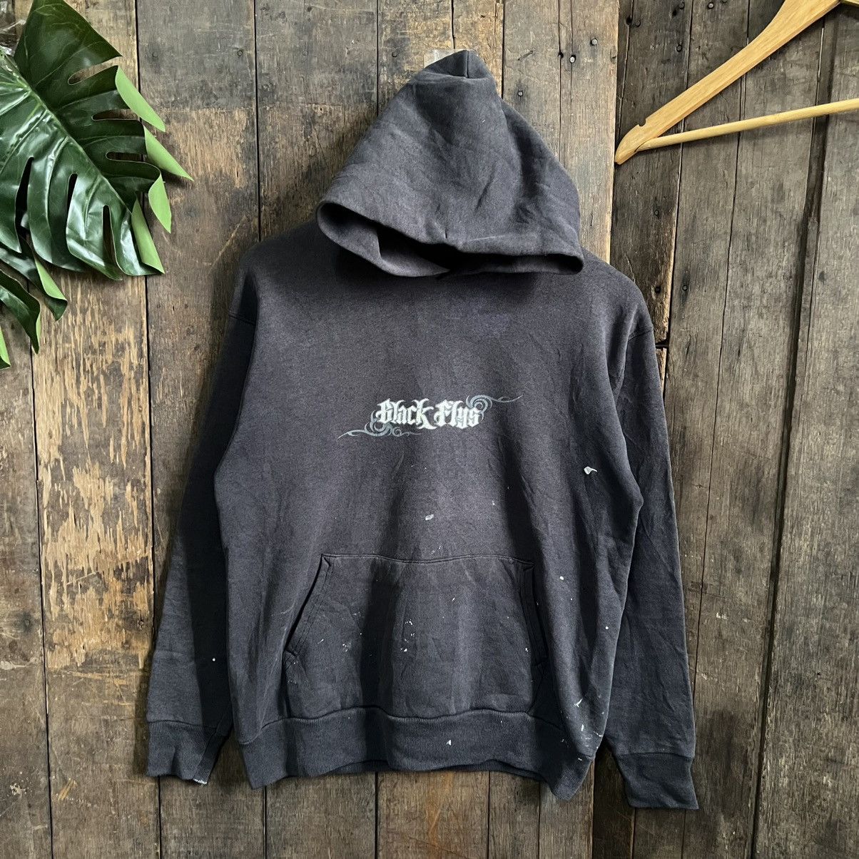 Hanes × Vintage Vintage 90’s Black Fly Eyewear Hoodie Size US S / EU 44-46 / 1 - 2 Thumbnail