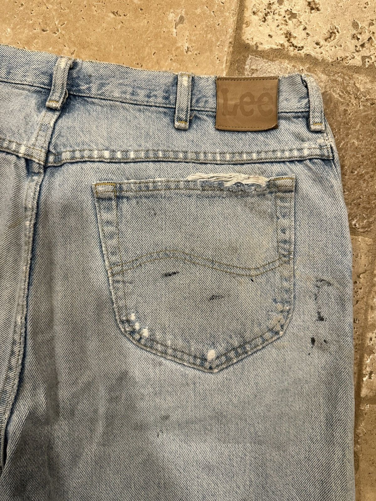 Lee Vintage Lee Painter Blue Denim Thrashed / Distressed Jeans Size US 36 / EU 52 - 14 Thumbnail