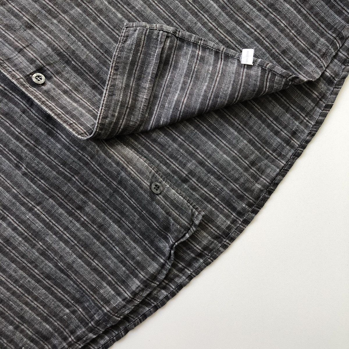 Bally × Vintage Bally Vintage Linen Button Ups Striped Shirt Grey Size US L / EU 52-54 / 3 - 8 Thumbnail
