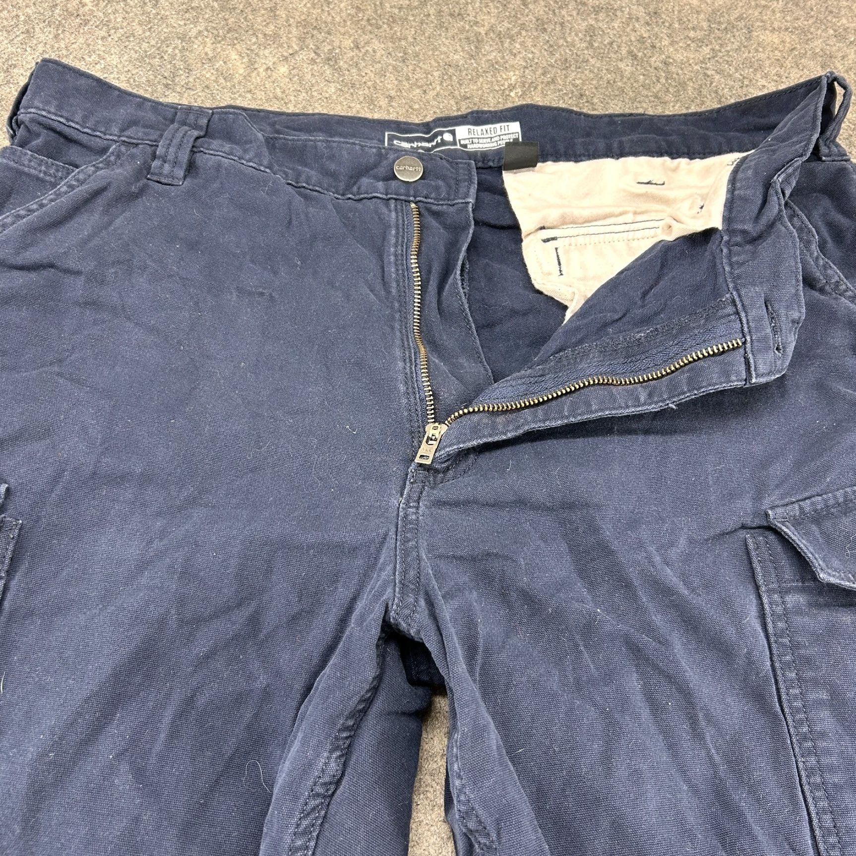 Carhartt VINTAGE Carhartt Pants Mens 38x34 Blue Navy Cargo Carpenter Relaxed Canvas Rugged Flex Size US 38 / EU 54 - 2 Thumbnail