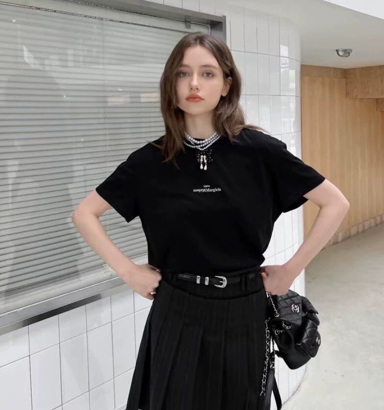 Maison Margiela Maison Margiela Black logo letter embroidery cotton round- Size US XS / EU 42 / 0 - 8 Thumbnail