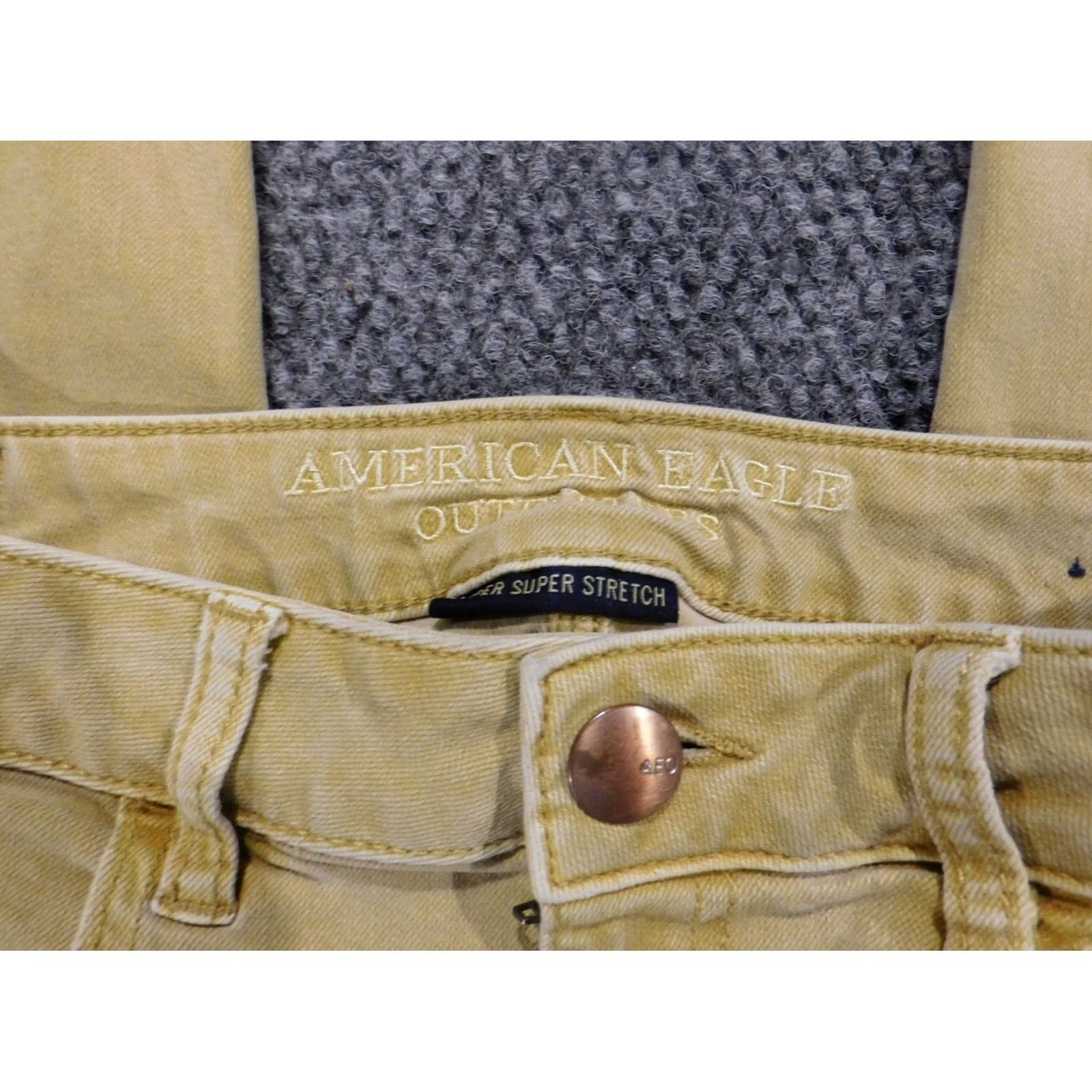 American Eagle Outfitters VINTAGE: No American Eagle Outfitters Jegging Jeans Cropped Distressed Yellow 6 Womens Regular Size 28" / US 6 / IT 42 - 2 Thumbnail