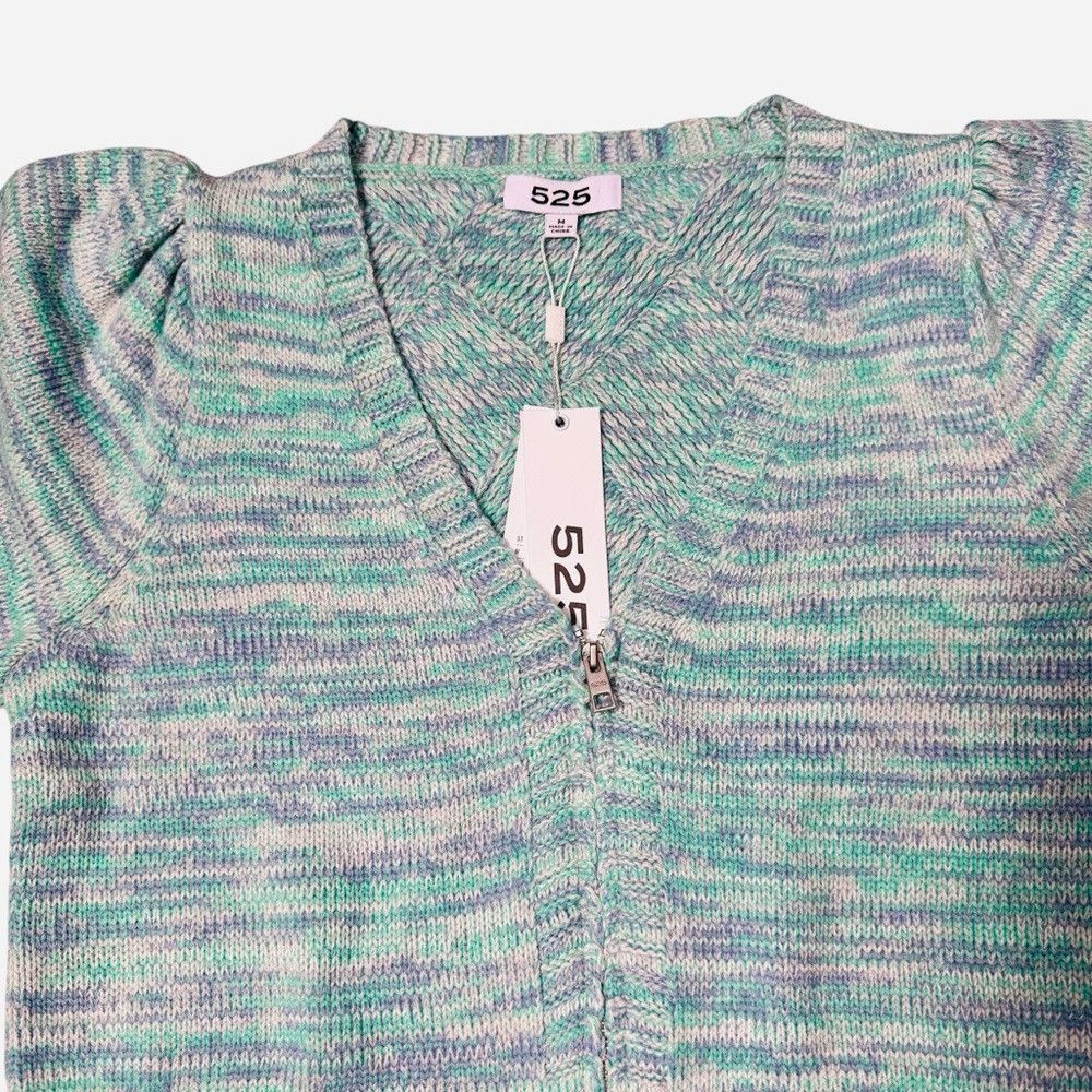 525 America NWT New 525 America Puff Short Sleeve Entrelac Knit Cardiga Size M / US 6-8 / IT 42-44 - 4 Thumbnail