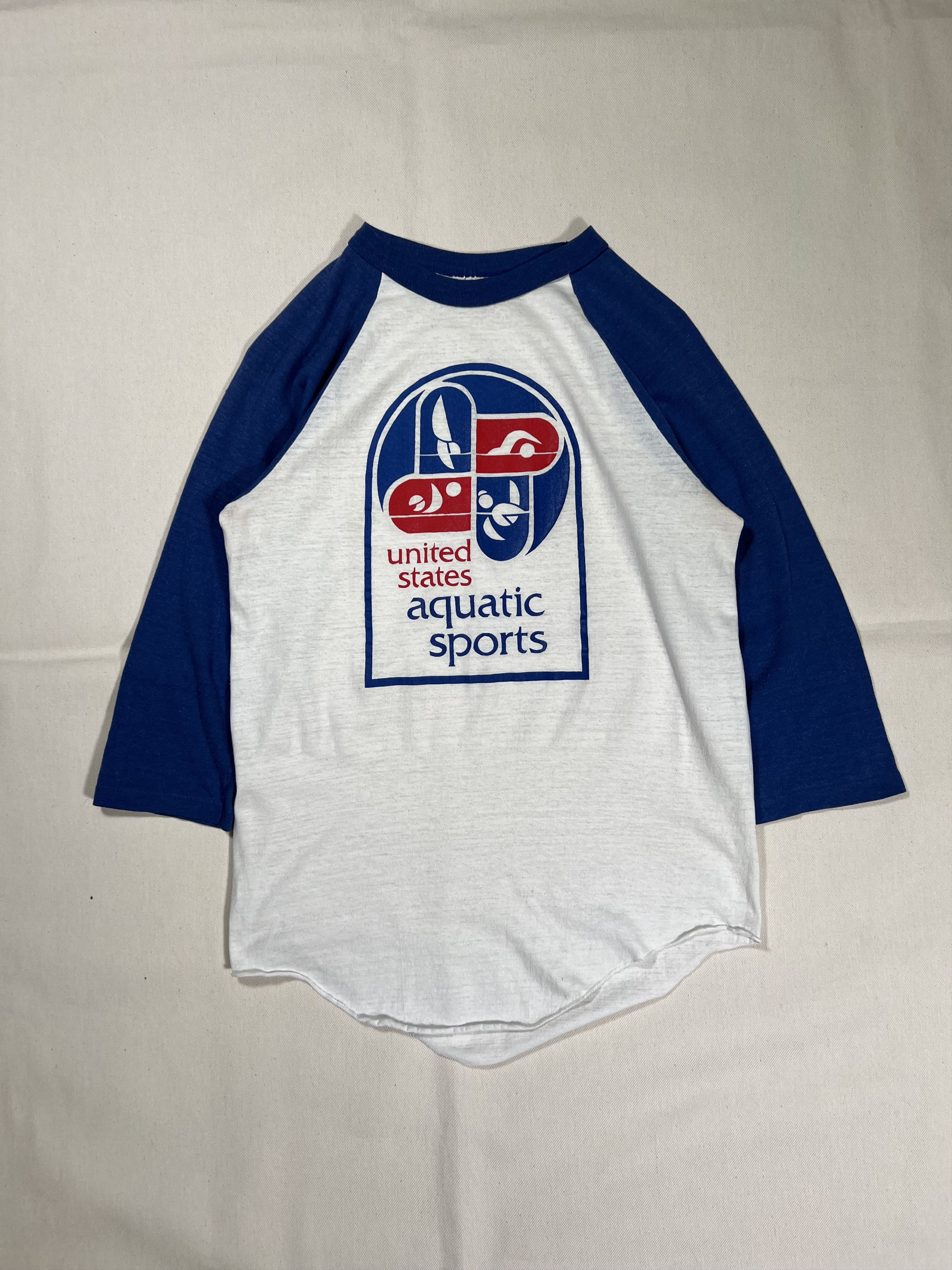 Vintage VTG 1980's United States Aquatic Sports Raglan T-Shirt Size US M / EU 48-50 / 2 - 1 Thumbnail