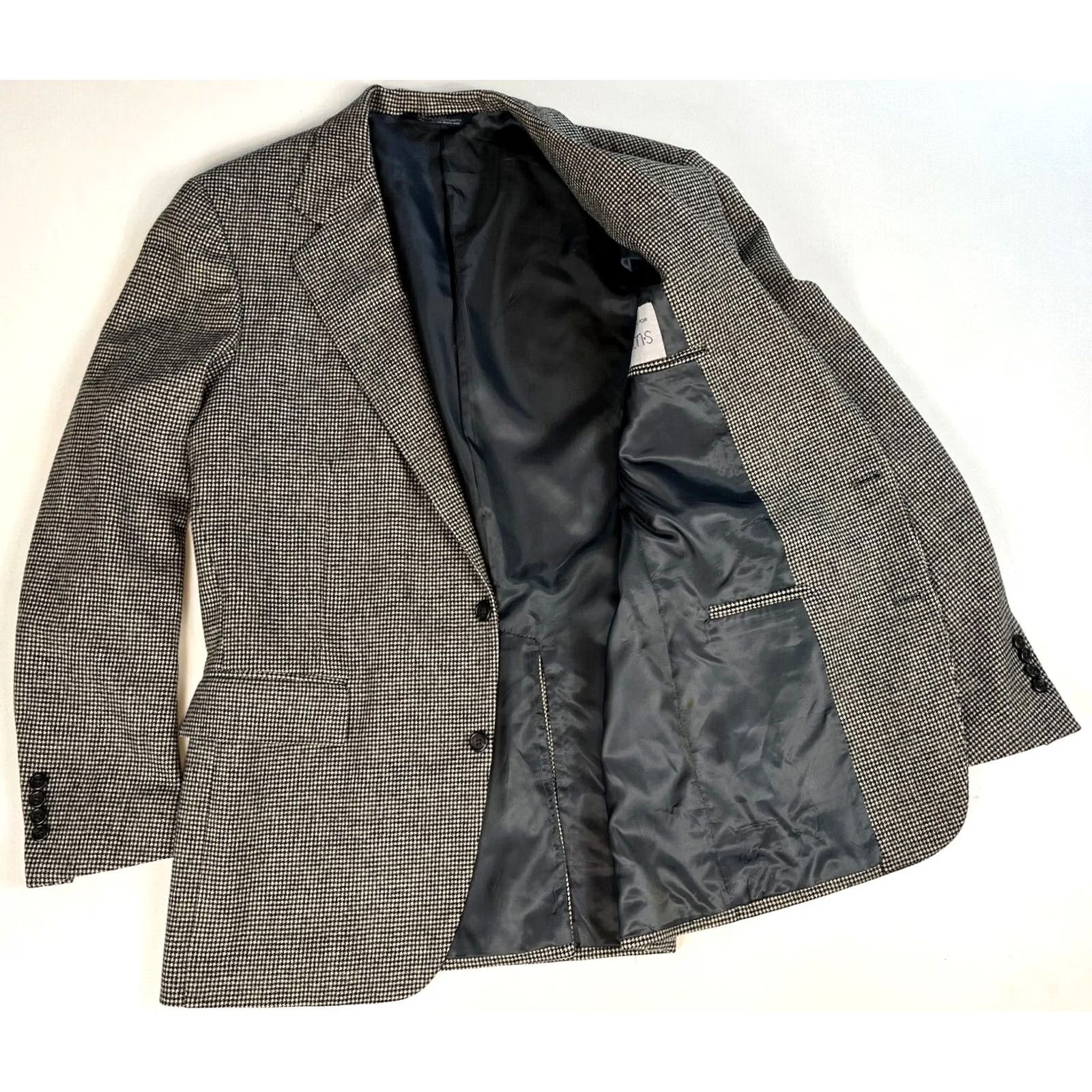 Polo Ralph Lauren Polo Ralph Lauren Blazer Shirt Mens Wool Houndstooth Vintage Made in USA 43L Black White Size US XL / EU 56 / 4 - 3 Thumbnail