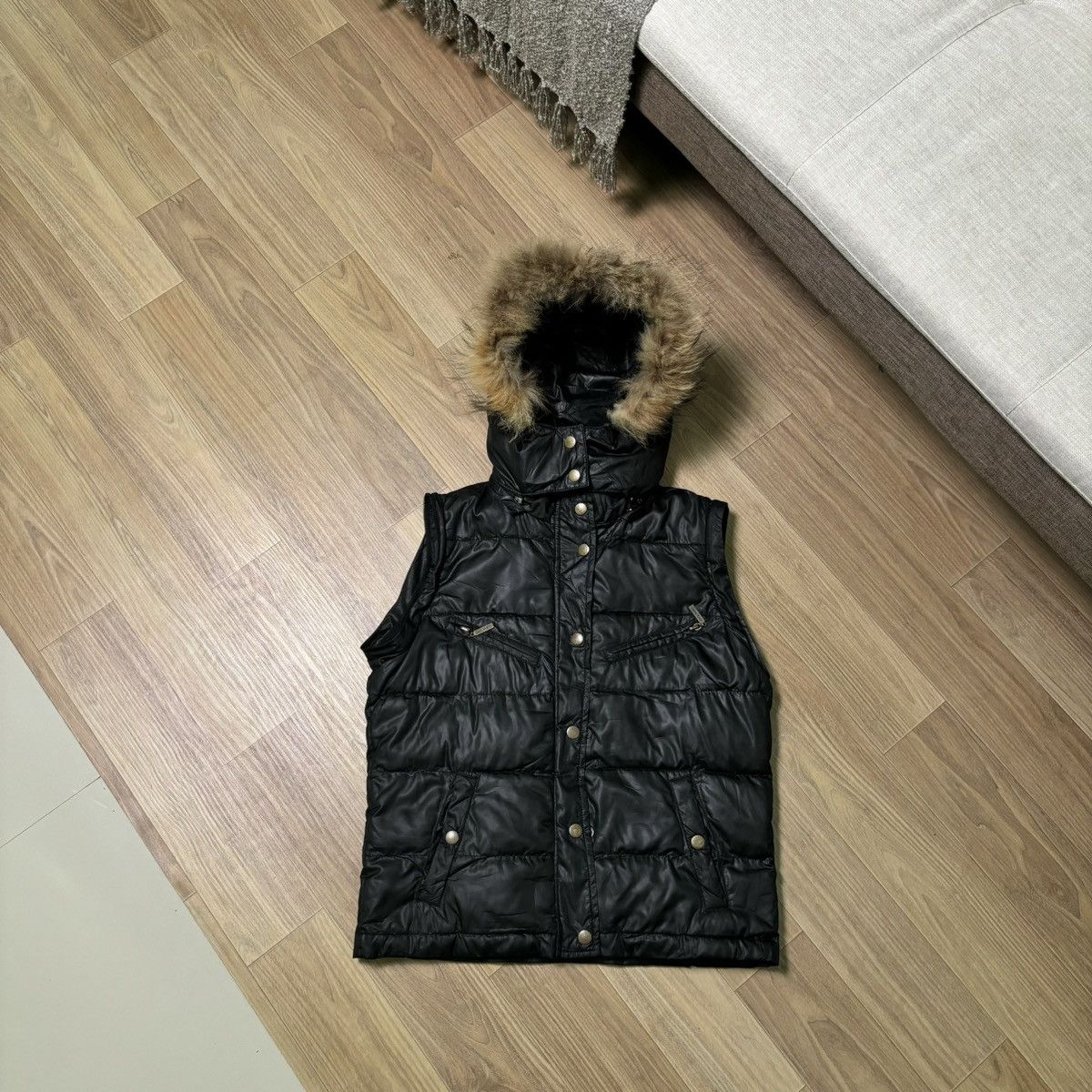 14th Addiction × If Six Was Nine × Le Grande Bleu (L.G.B.) CecMcBee Fur jacket/vest Puffer down puffer LGB ifsixwasnine Size M / US 6-8 / IT 42-44 - 3 Thumbnail