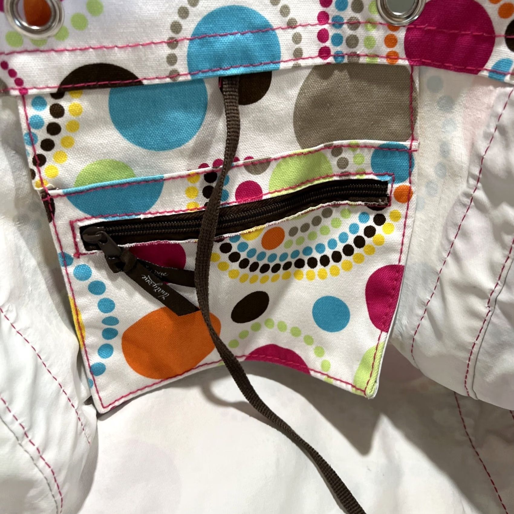 Gloverall Thirty-One Canvas Tote Bag polka dot All Over Large Embroidered “Scotty” 14”x12” Size ONE SIZE - 7 Thumbnail