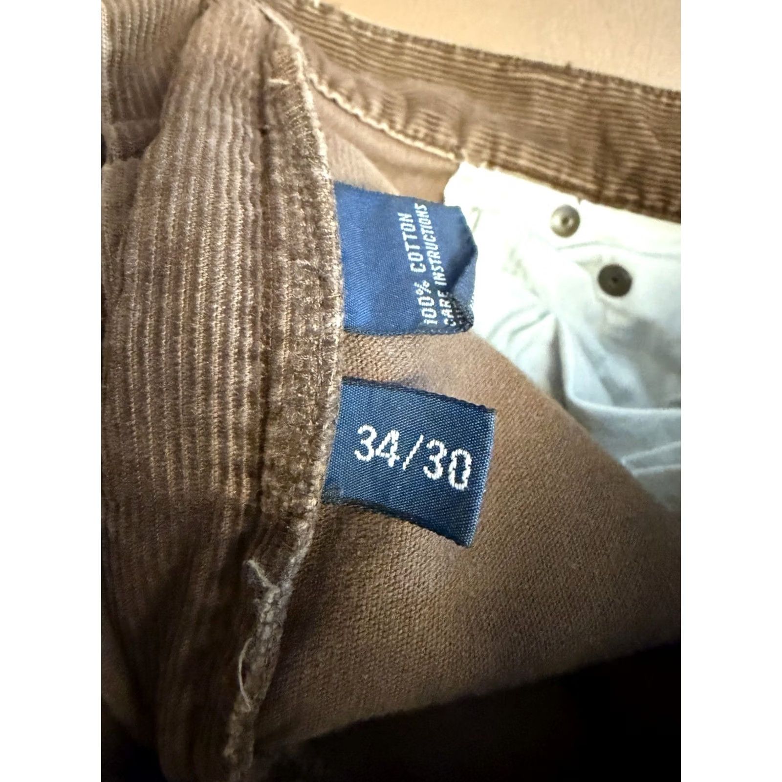 Polo Ralph Lauren Polo Ralph Lauren Pants Mens 34x30 Corduroy 5-Pocket Straight Chino Brown Size US S / EU 44-46 / 1 - 4 Thumbnail
