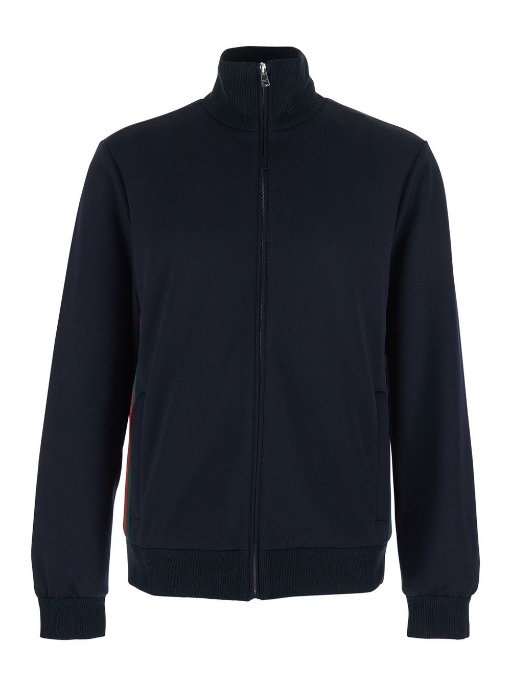Gucci Blue High Collar Jacket with Web Detail on the Side in Tech Fabric for Men Size US L / EU 52-54 / 3 - 1 Thumbnail