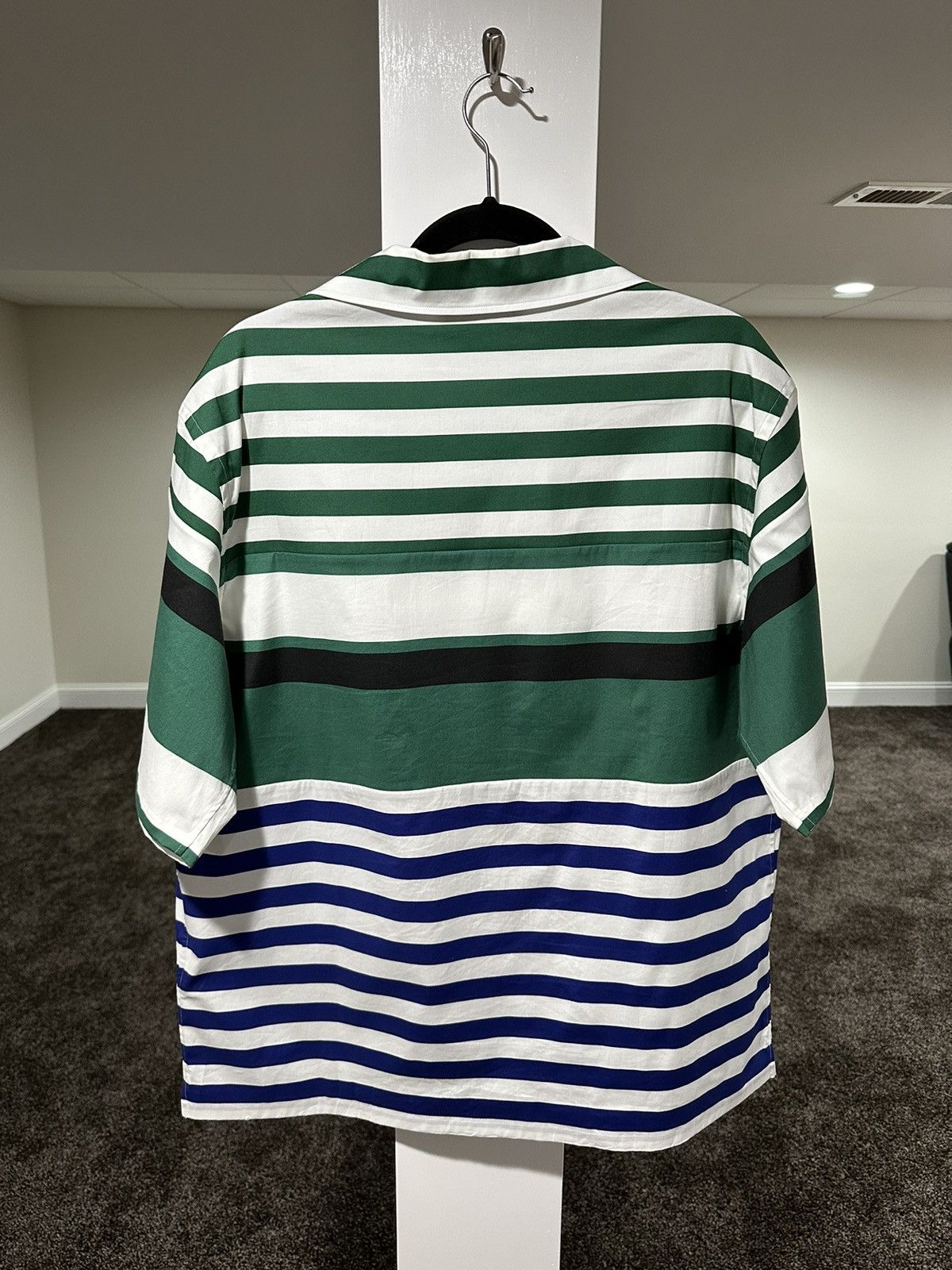 Prada Prada x Raf Simmons SS22 Camp Collar Striped Bowling Shirt Size US L / EU 52-54 / 3 - 2 Thumbnail