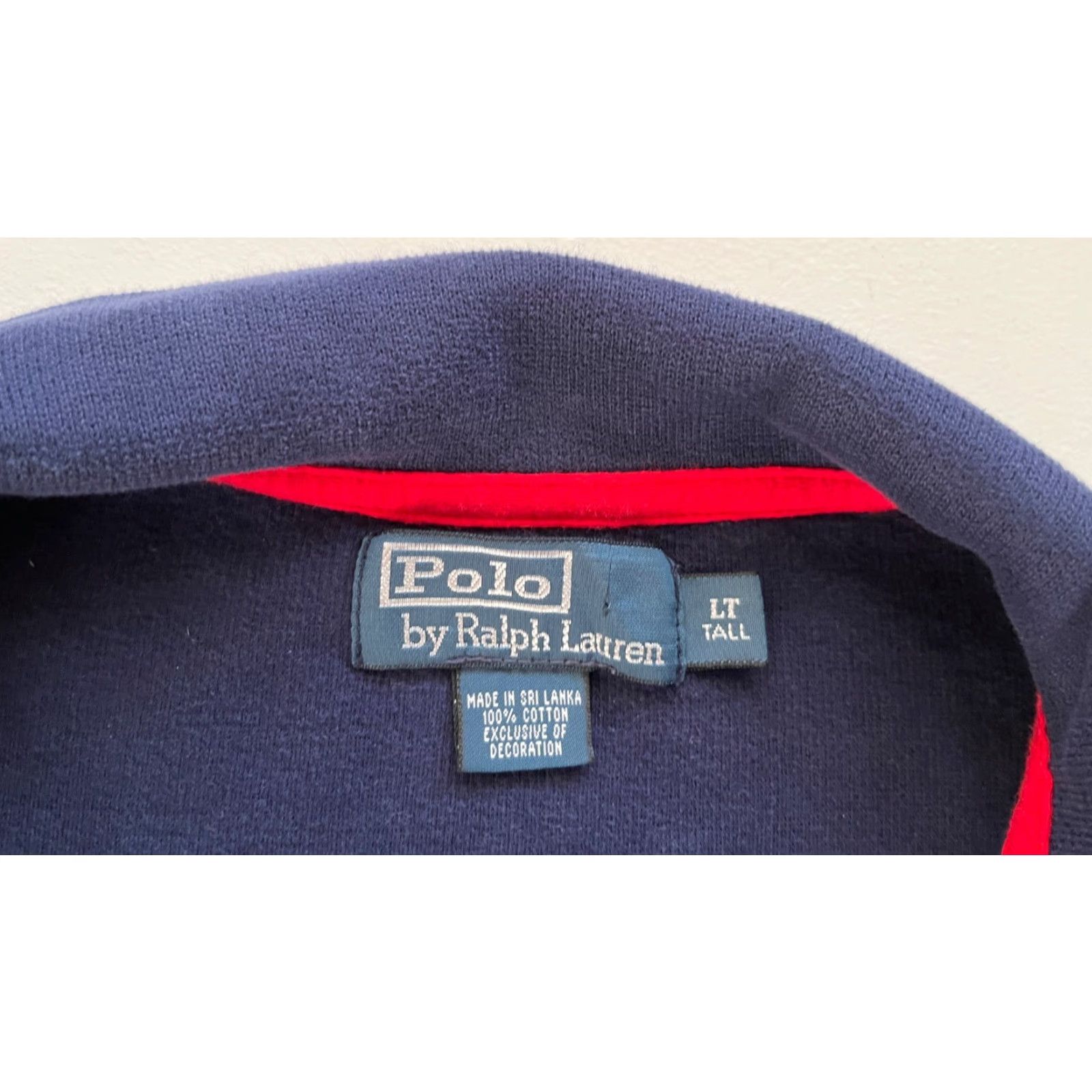 Polo Ralph Lauren VINTAGE Polo Ralph Lauren Sweater 1/4 Zip Pullover Ski Patch Navy Blue LT Large Tall Mens Size US L / EU 52-54 / 3 - 7 Thumbnail