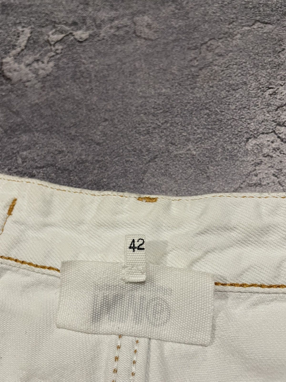 Designer Vintage MM6 Maison Margiela White Distressed Pants Jeans Size 28" / US 6 / IT 42 - 8 Thumbnail