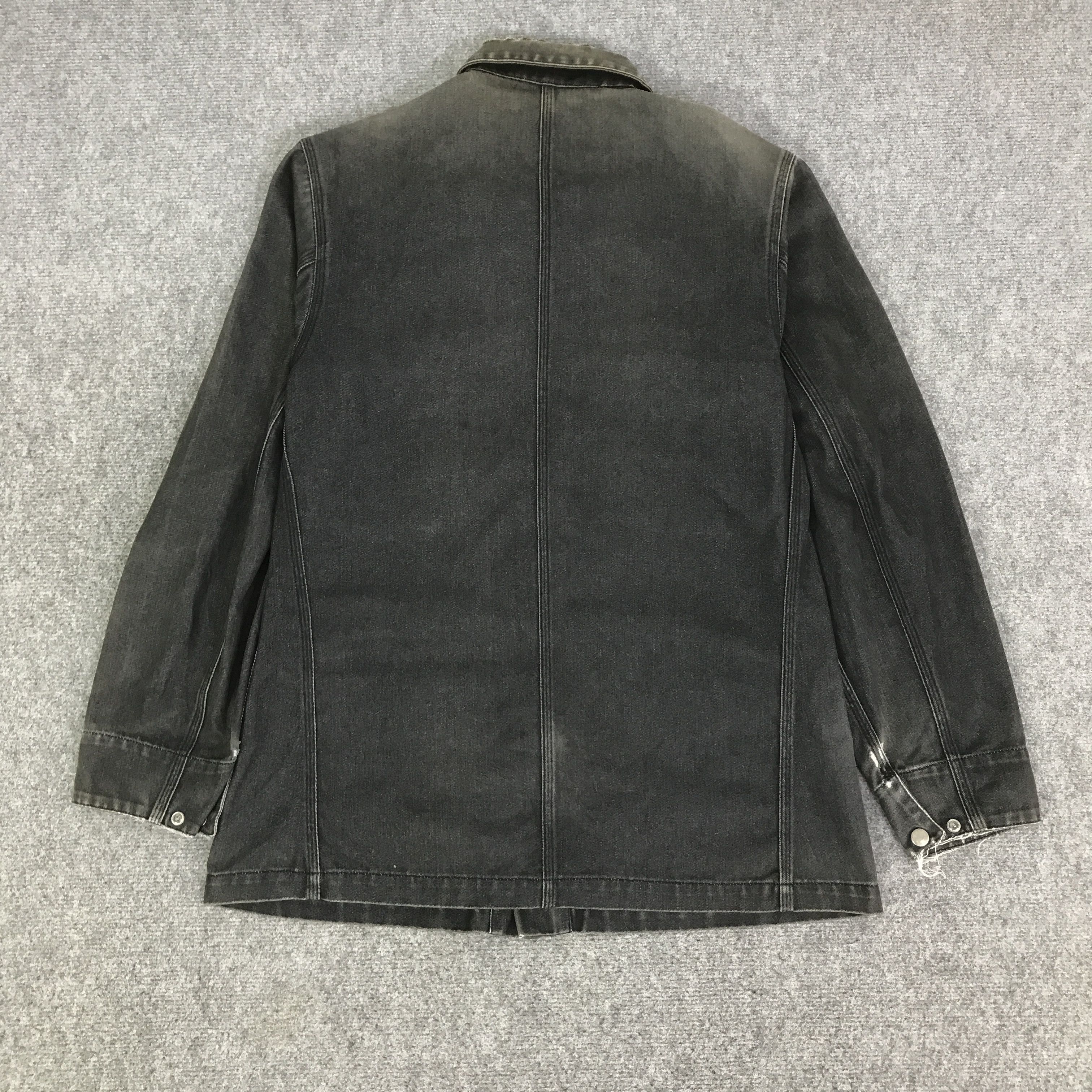 A.P.C. A.P.C DISTRESSED DENIM FADED CHORE JACKET Size US L / EU 52-54 / 3 - 3 Thumbnail