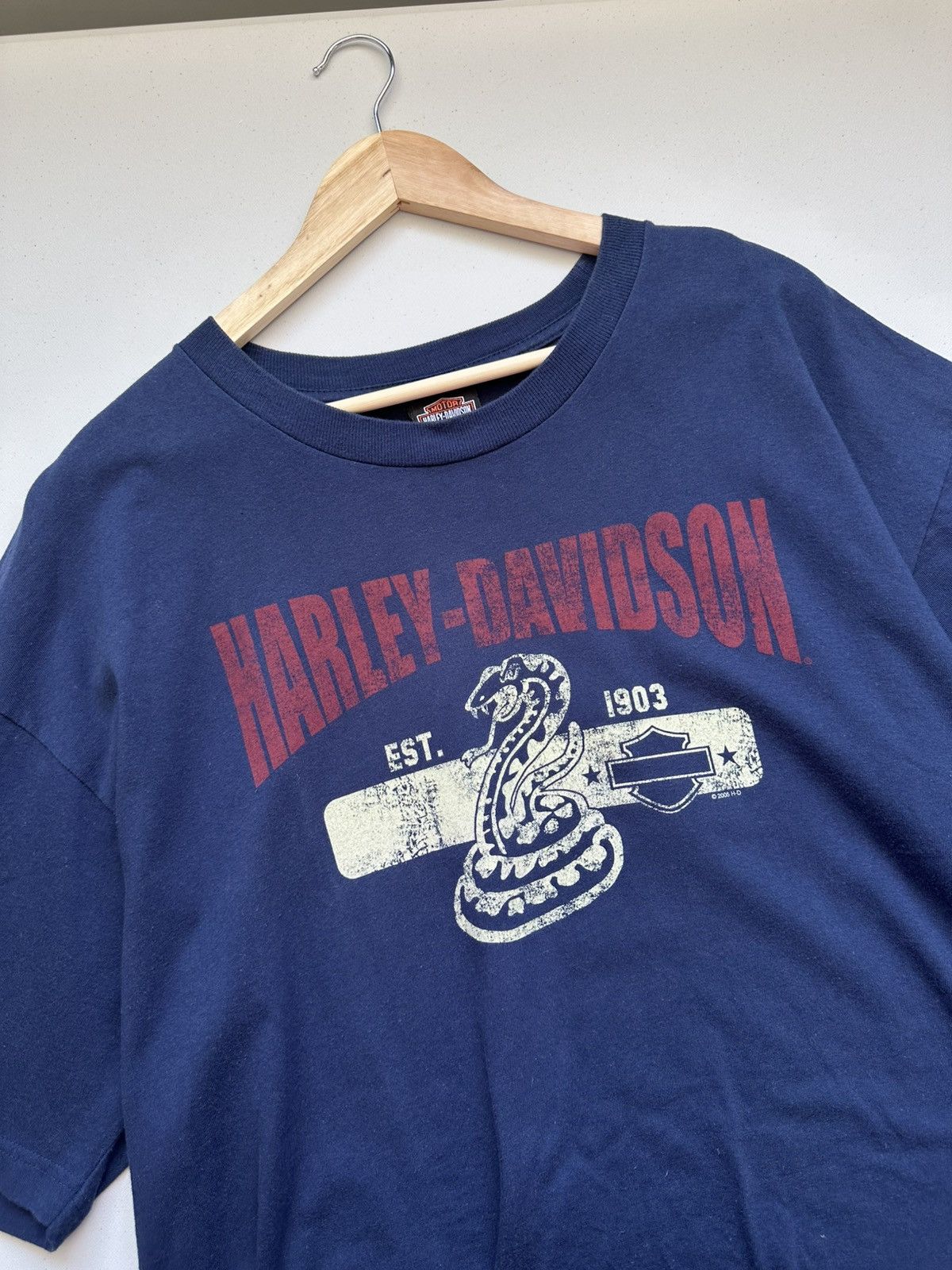 Harley Davidson × Vintage Vintage Y2k Harley-Davidson Box Logo Tee Size US XXL / EU 58 / 5 - 6 Thumbnail
