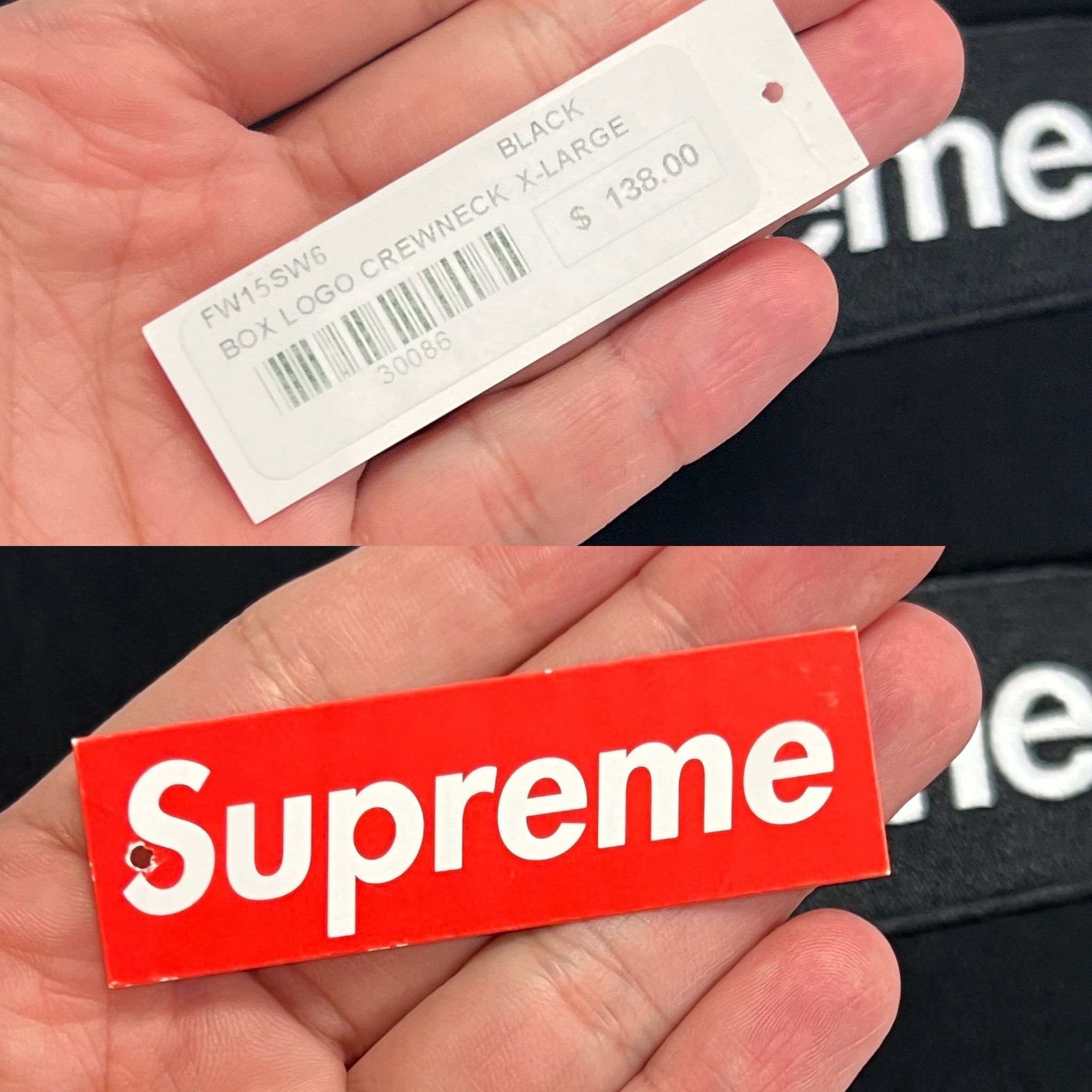 Supreme Supreme 15FW Box Logo CrewNeck Black Size US XL / EU 56 / 4 - 9 Thumbnail