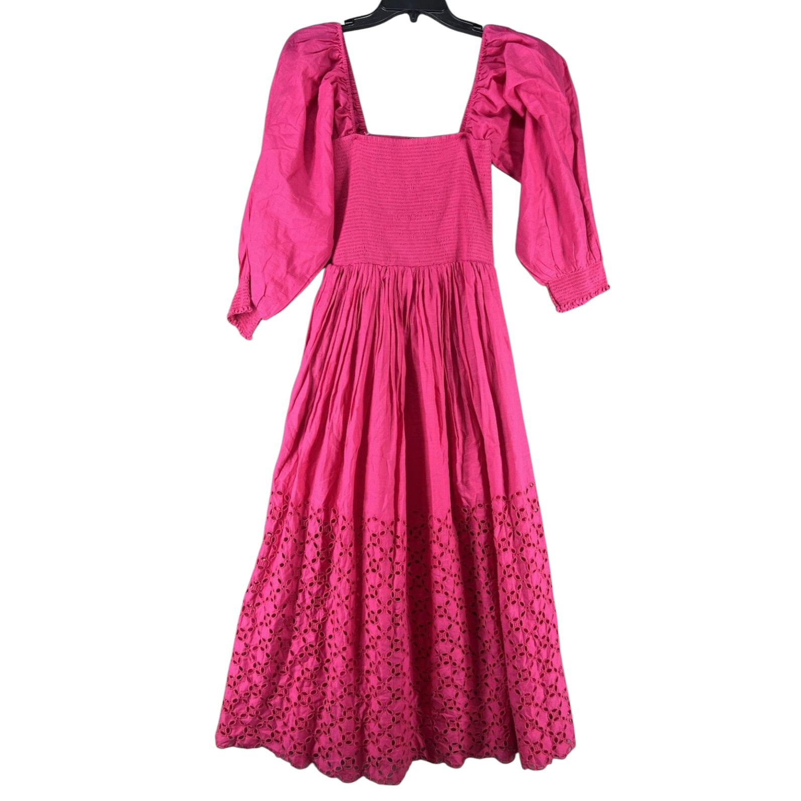 Free People New Perfect Storm Boho Midi Dress $168 X-SMALL Pink Smocked Size XS / US 0-2 / IT 36-38 - 4 Thumbnail