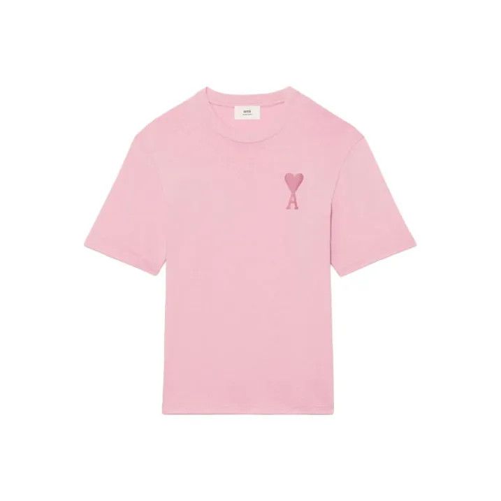 AMI AMIPARIS Pink Heart Logo Short Sleeve T-Shirt 0079 Size US S / EU 44-46 / 1 - 1 Thumbnail