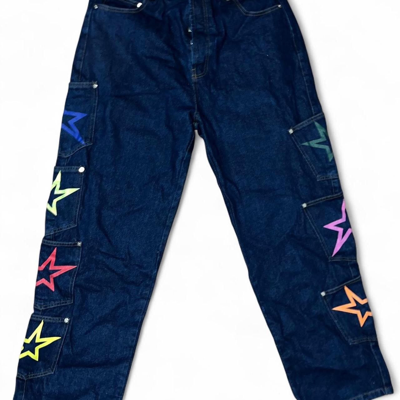 Other Baggy Denim Jeans with embroidered pockets Size US 34 / EU 50 - 2 Thumbnail