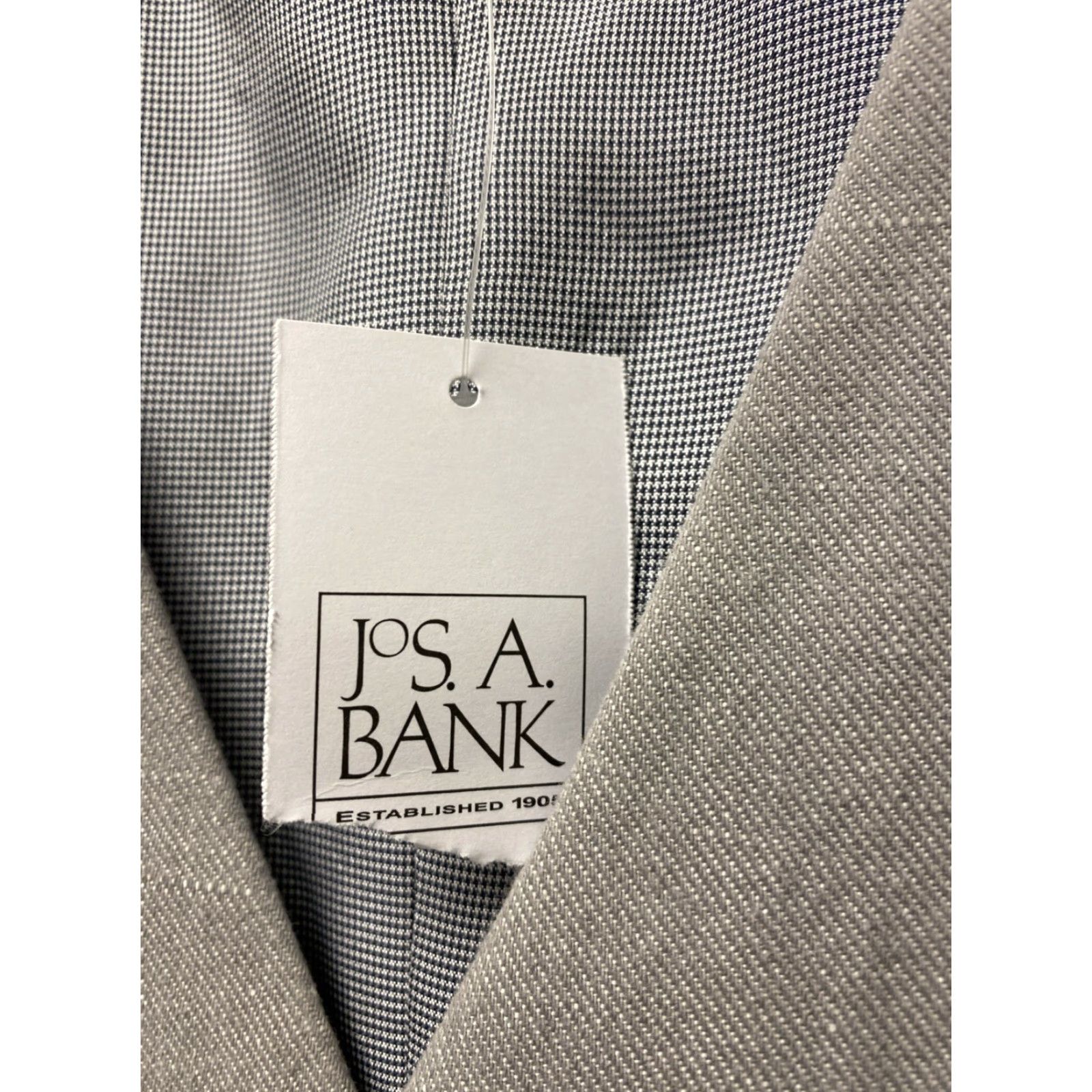 Vintage Jos A Bank Vest Jacket Mens Small Gray NWT 14034 Dress Vest Waistcoat Cotton Linen Solid Polyester Insulation Limited Edition Size US S / EU 44-46 / 1 - 4 Thumbnail