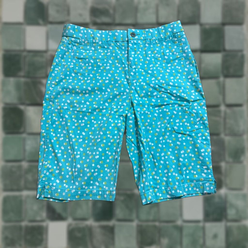 Vintage Kim Rogers Shorts Bermuda Womens 8 Blue Polka Dots Cotton Blend RN 31104 Size 30" / US 8 / IT 44 - 1 Thumbnail