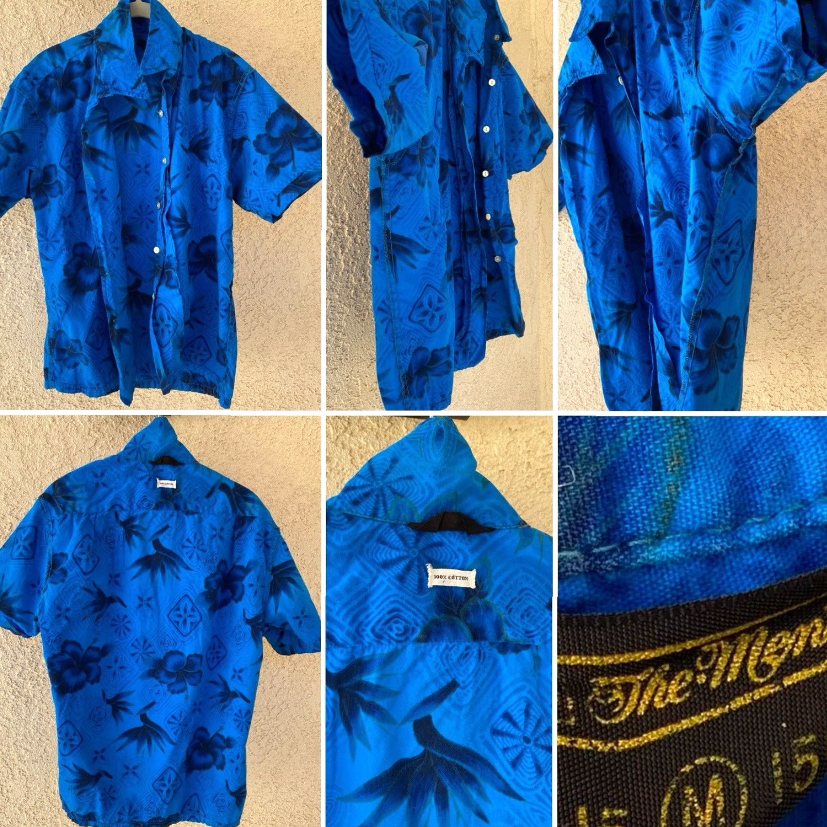 Sears VINTAGE Sears Hawaiian Shirt Blue Floral Tiki Aloha Cotton Short Sleeve Mens M Size US M / EU 48-50 / 2 - 6 Thumbnail