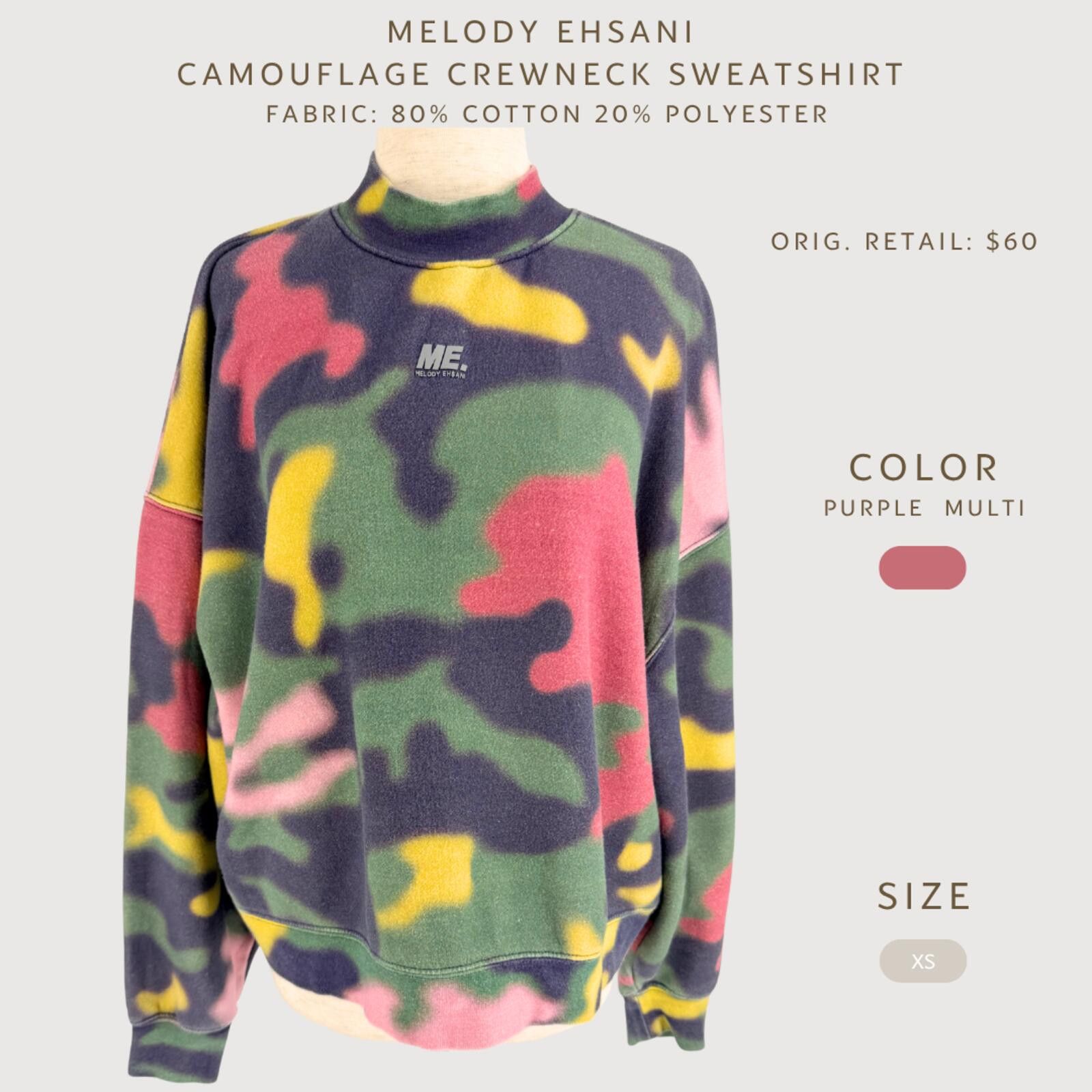 Other Melody Ehsani Camouflage Crewneck Sweatshirt XS Size XS / US 0-2 / IT 36-38 - 2 Thumbnail