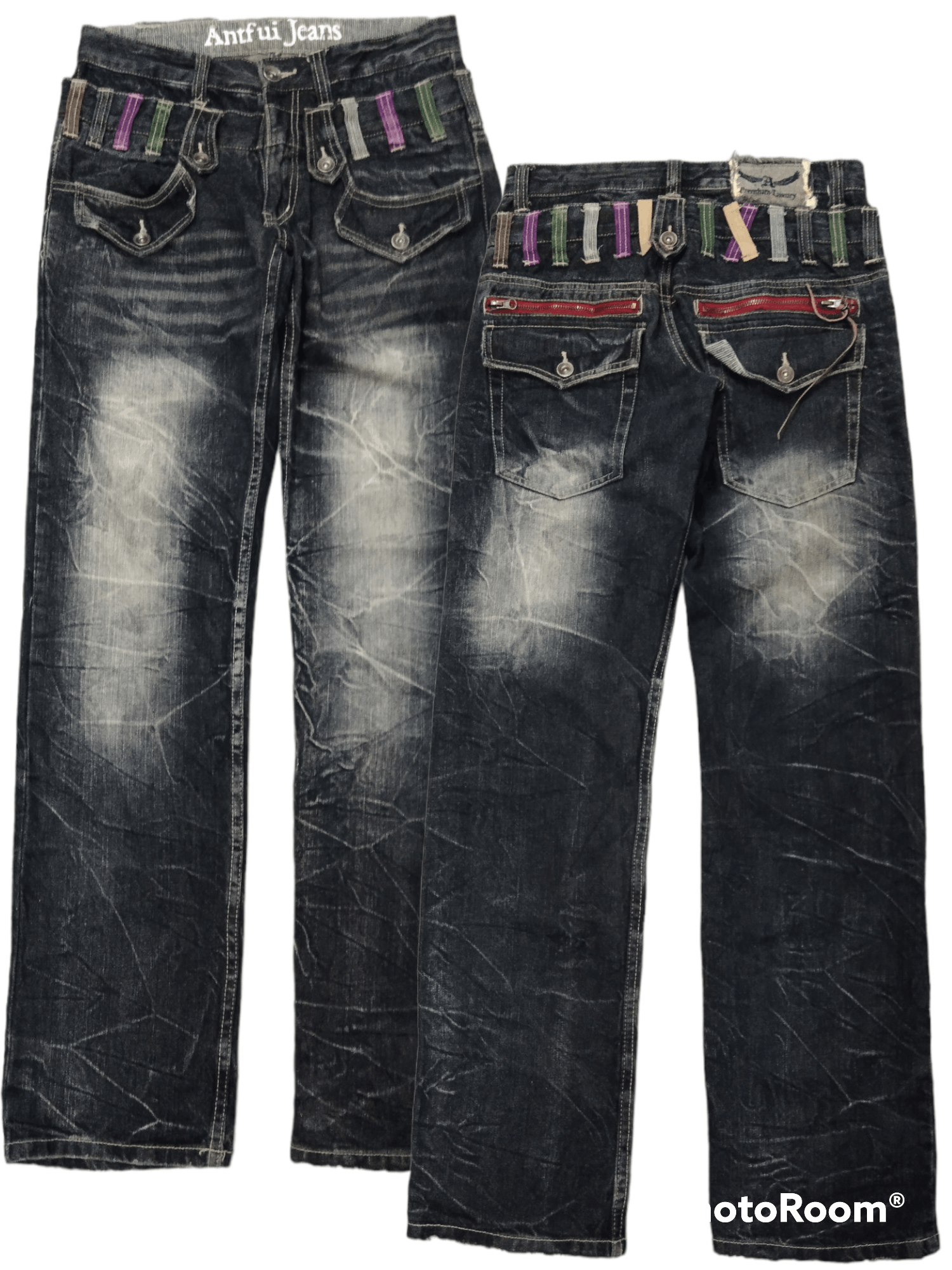 Japanese Brand SiCK DOUBLE WAIST ANTFUI DENIM PANTS Size US 29 - 1 Thumbnail